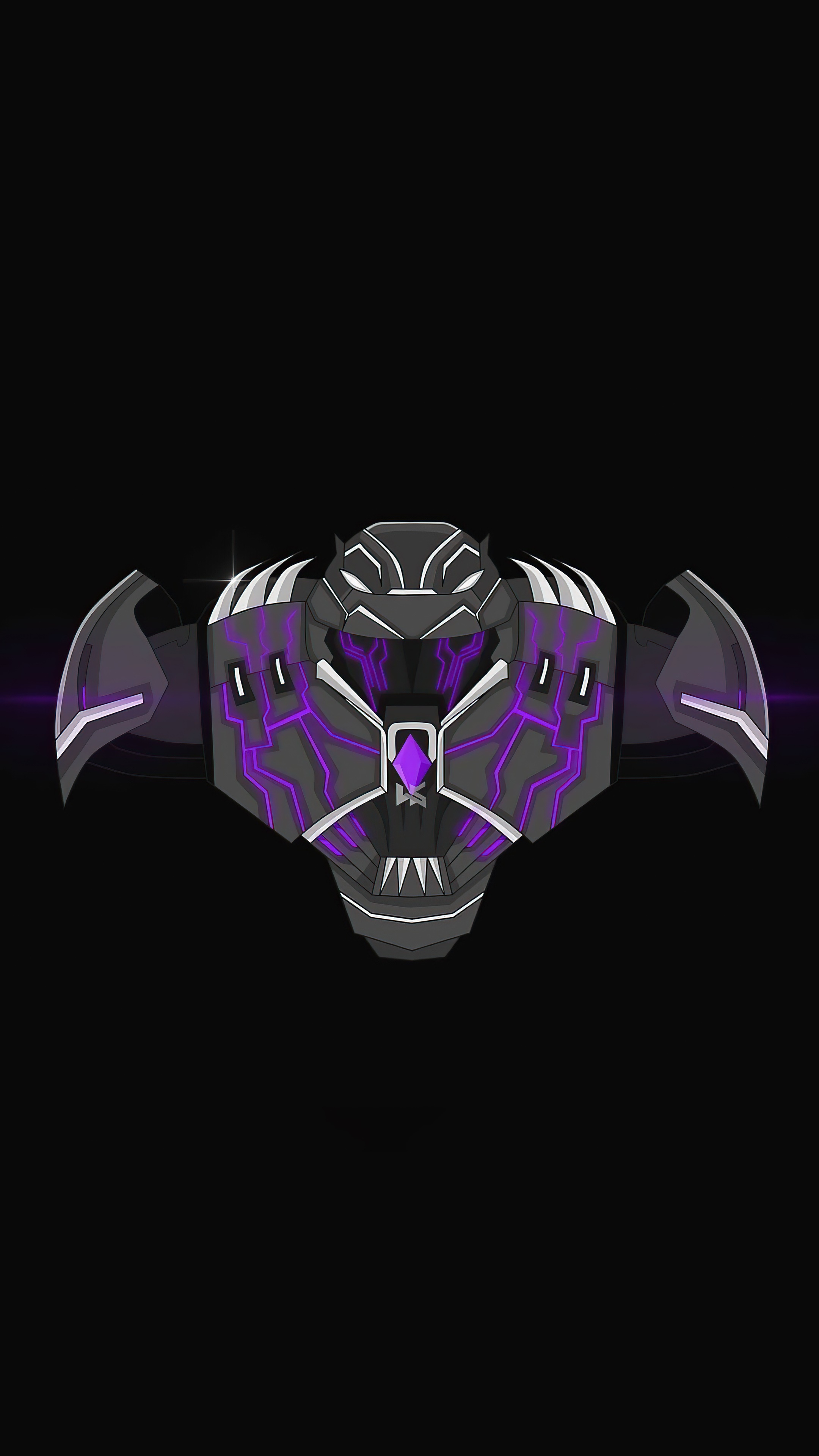 Minimalist Black Panther Artwork 4K HD Phone Wallpaper
