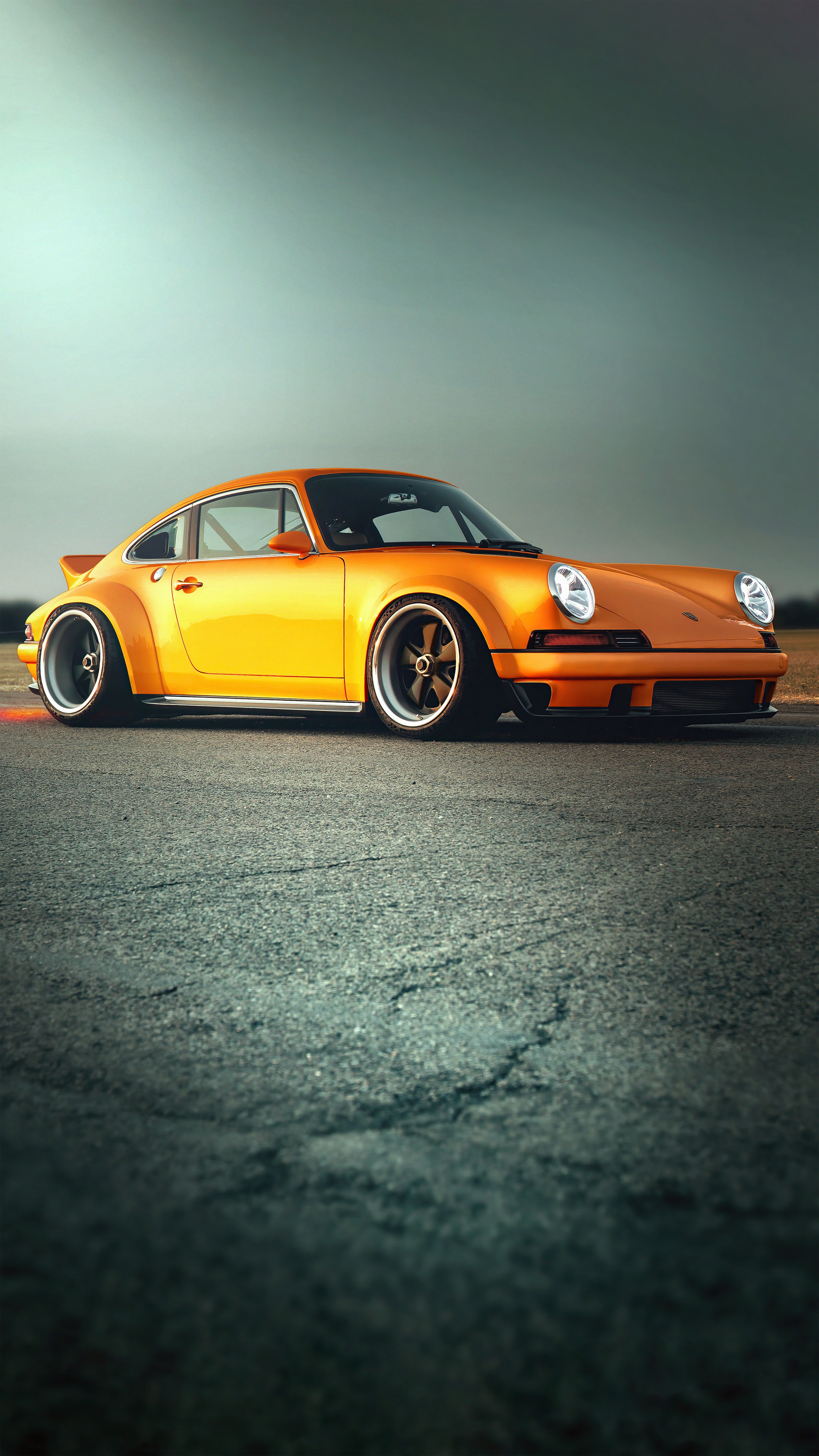 Orange Porsche Singer 911 4K HD Phone Wallpaper
