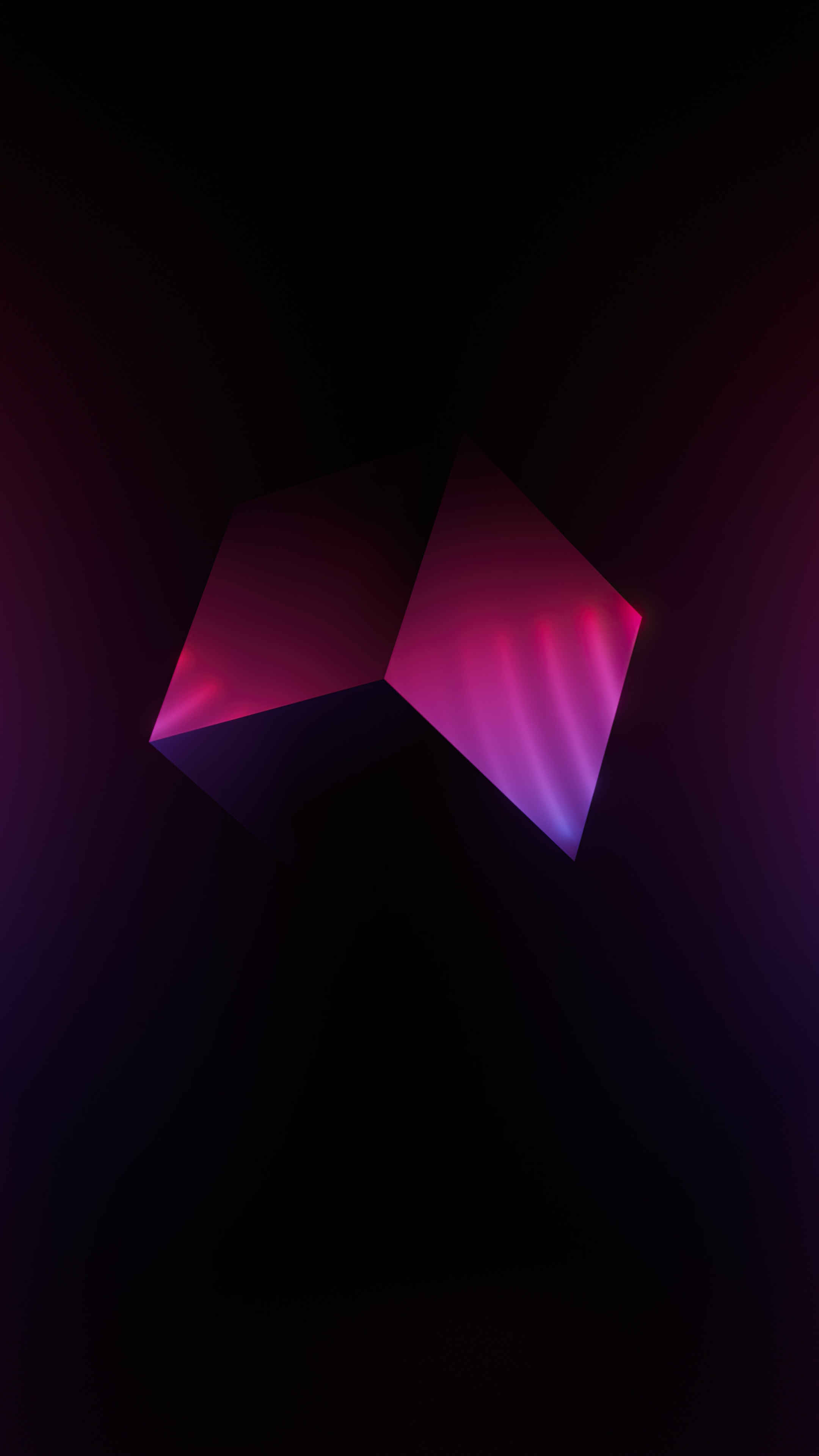 Abstract cube with neon pink and purple lighting HD Phone Wallpaper