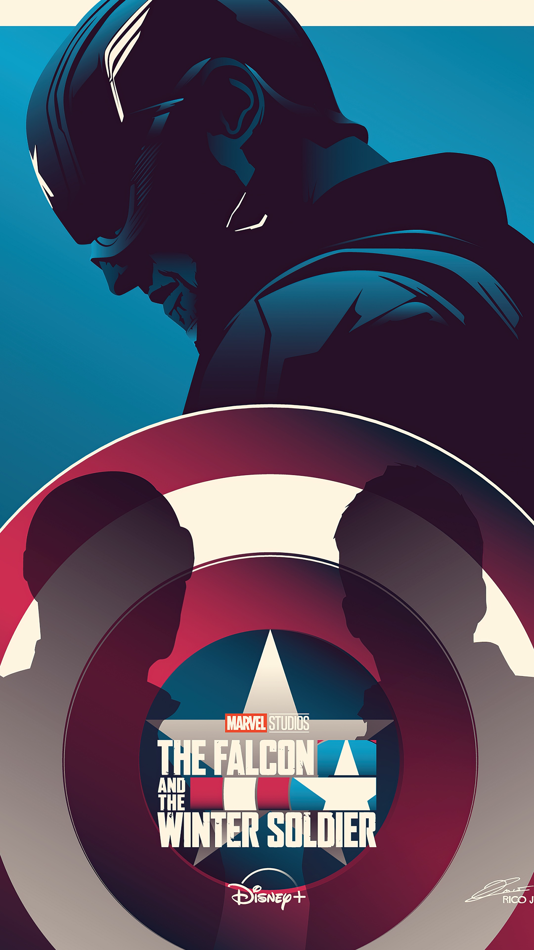 The Falcon and the Winter Soldier Minimalist Artwork HD Phone Wallpaper