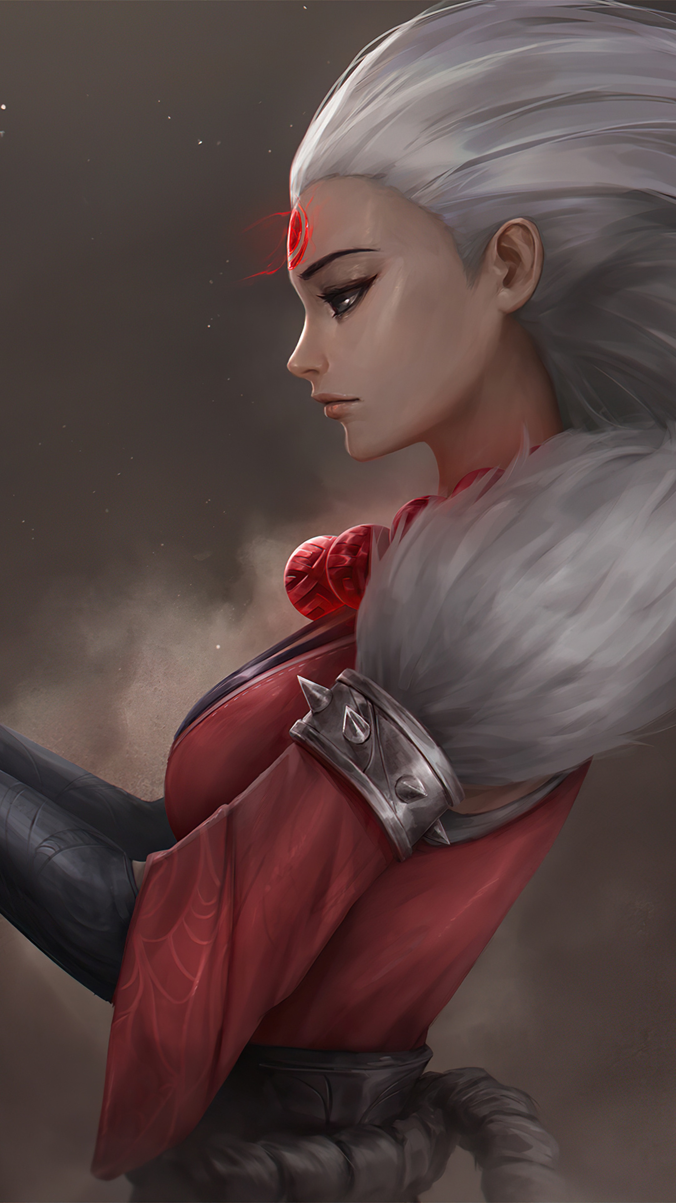 4K art of a woman with white hair from League of Legends HD Phone Wallpaper