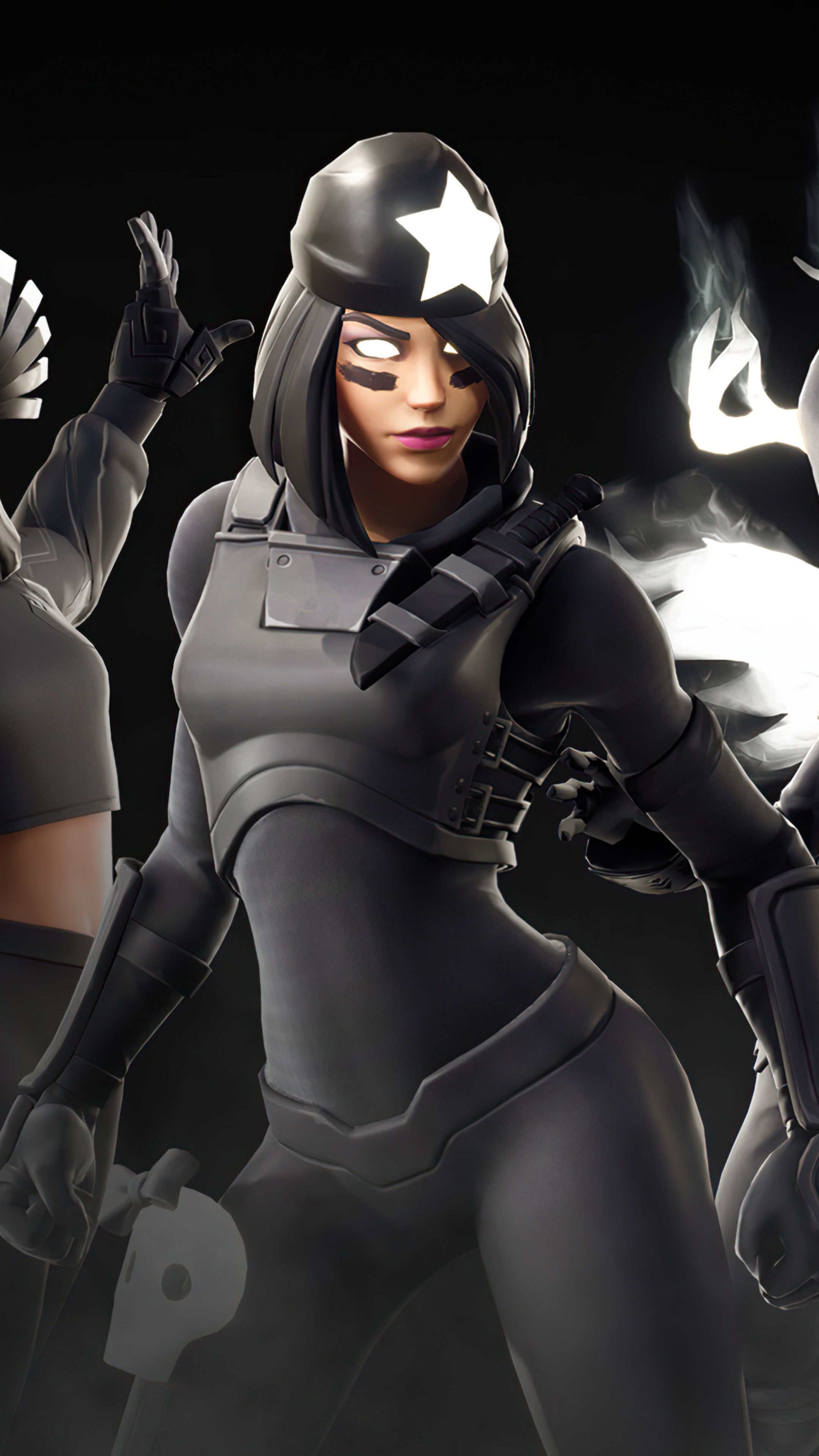 Fortnite character with star on helmet HD Phone Wallpaper