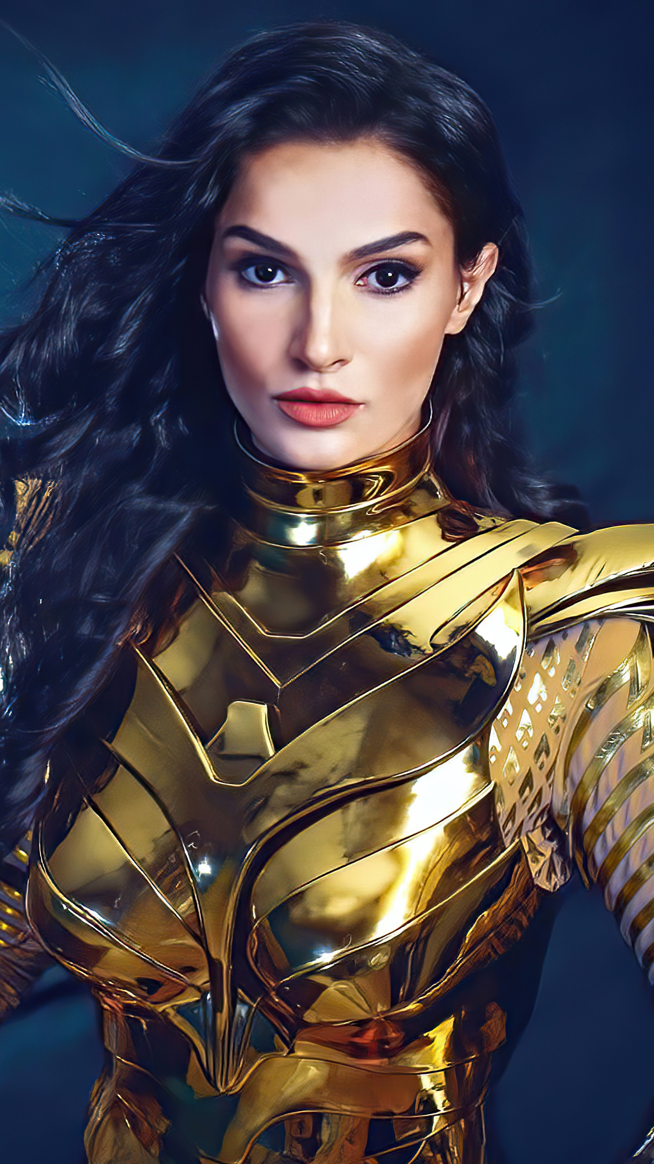Wonder Woman in golden armor 4K HD Phone Wallpaper