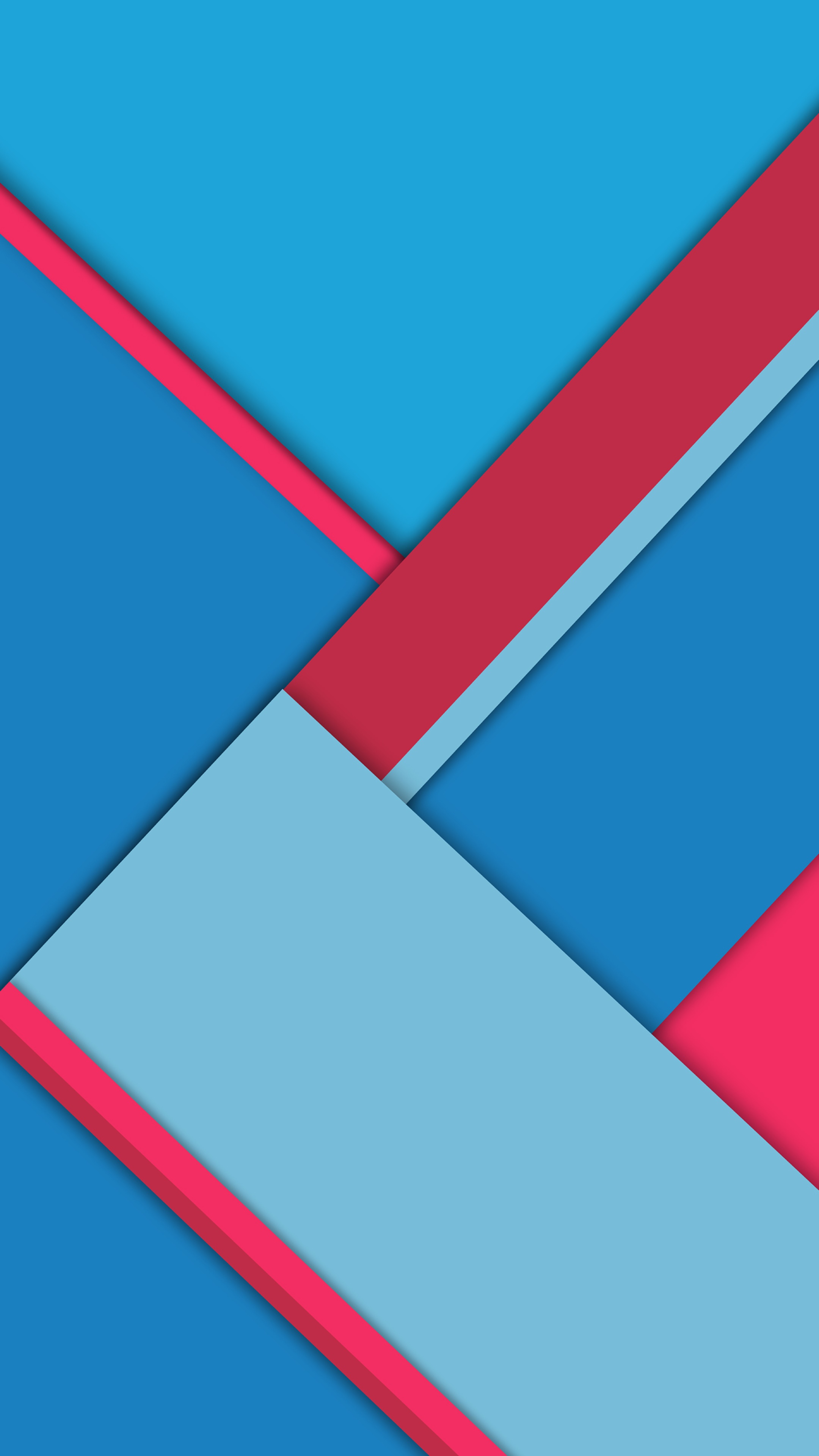 Abstract geometric shapes in blue, red, and light blue HD Phone Wallpaper