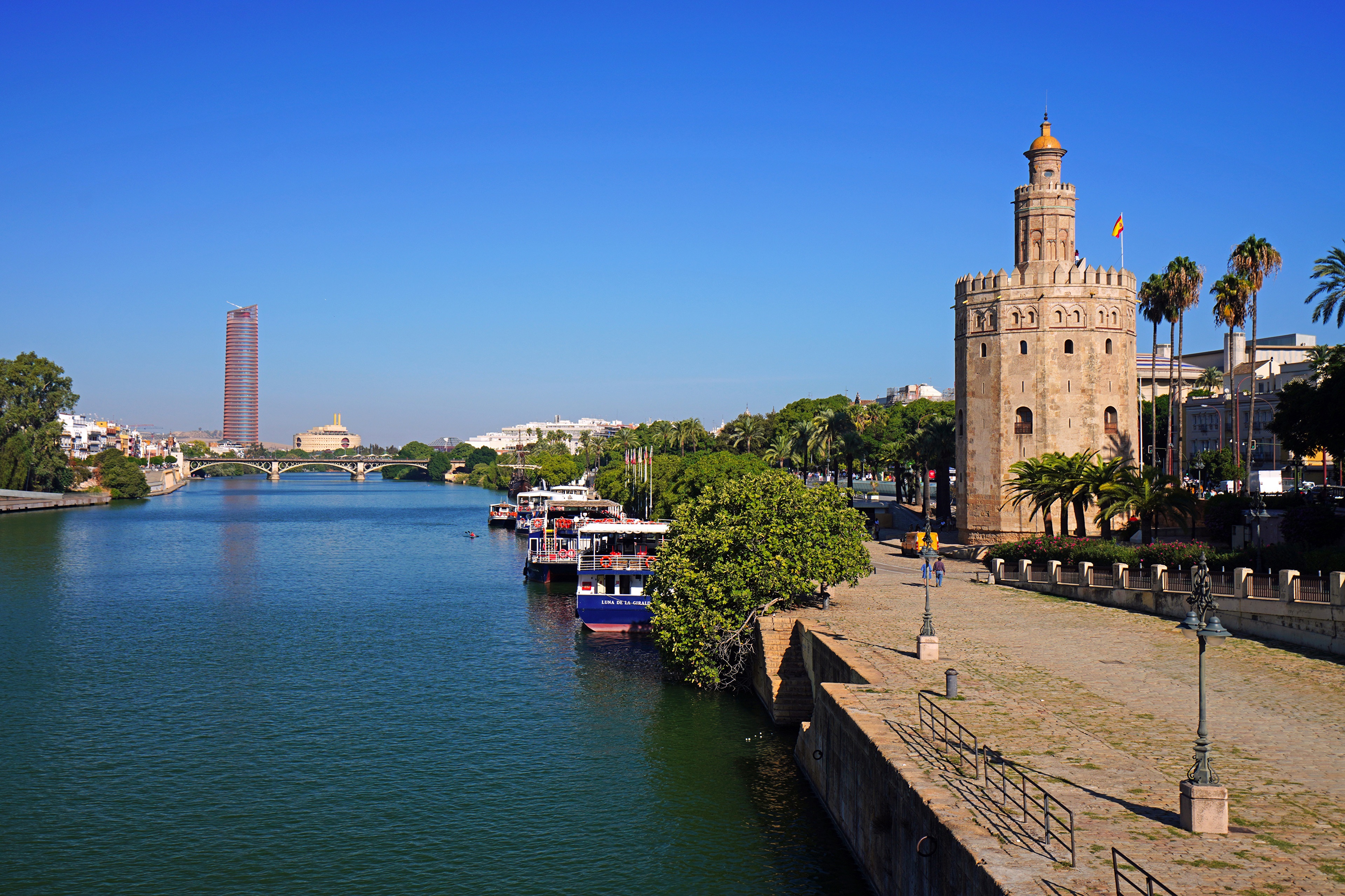 Torre del Oro and Guadalquivir River in Seville, Spain HD Wallpaper