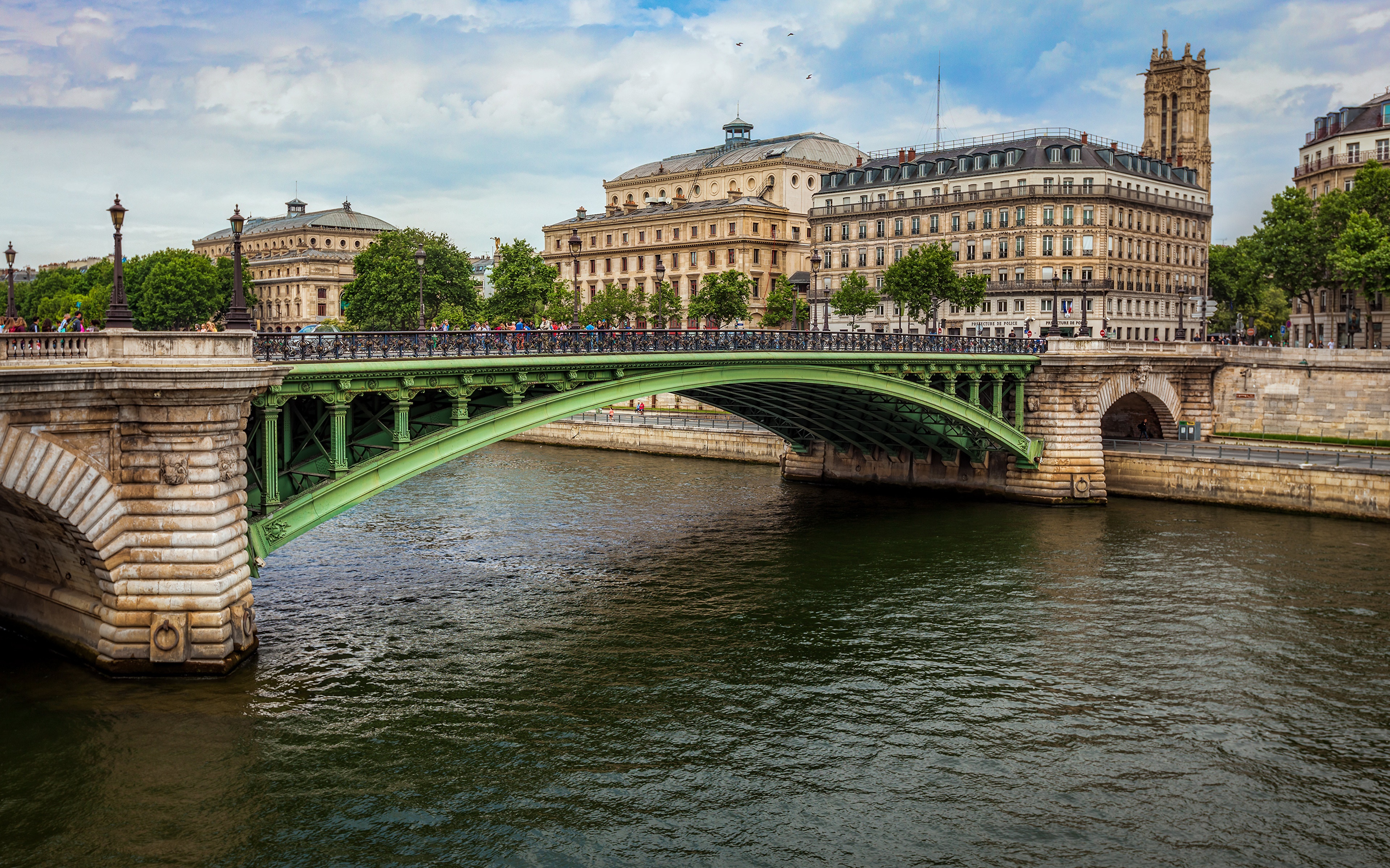 Paris Bridge over River Seine, France HD Wallpaper
