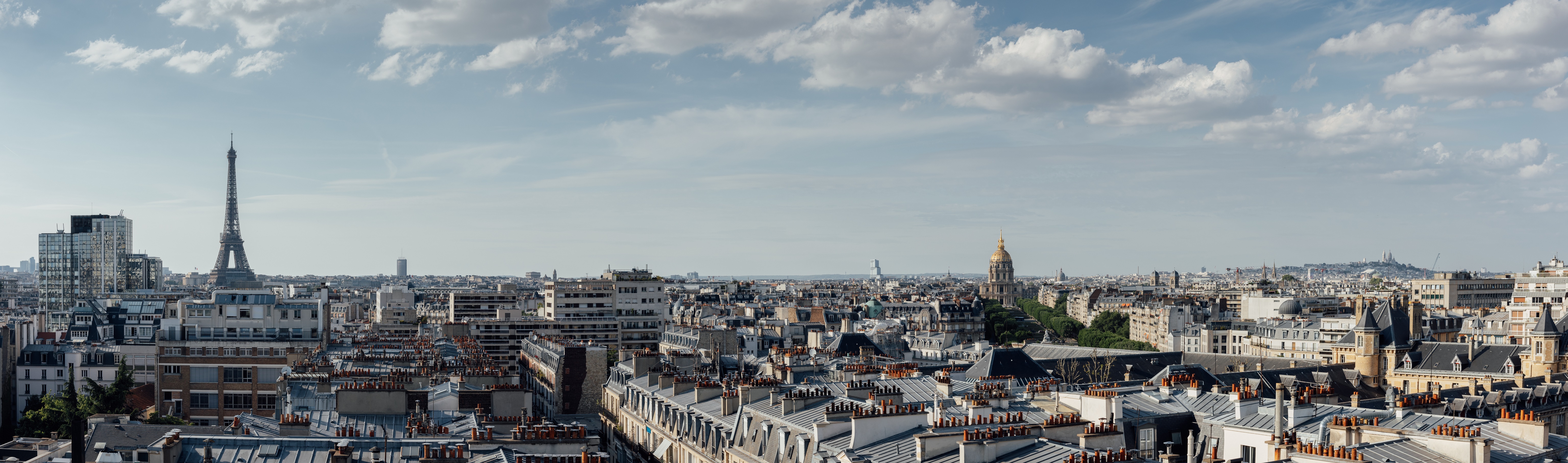 Paris Panorama with Eiffel Tower and Dome Building HD Wallpaper