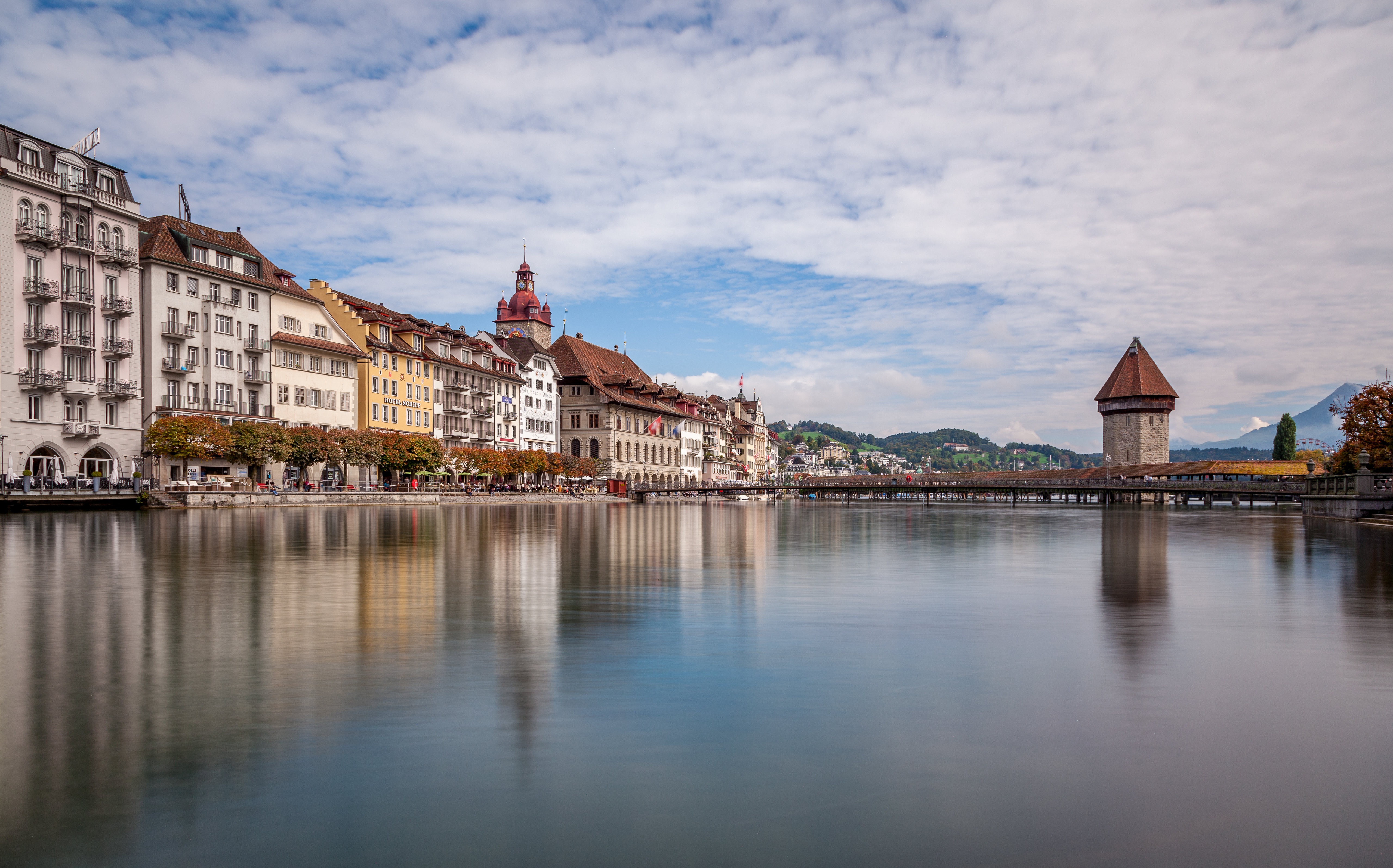 Lucerne, Switzerland: Houses, Bridges, Lake, and Tower HD Wallpaper