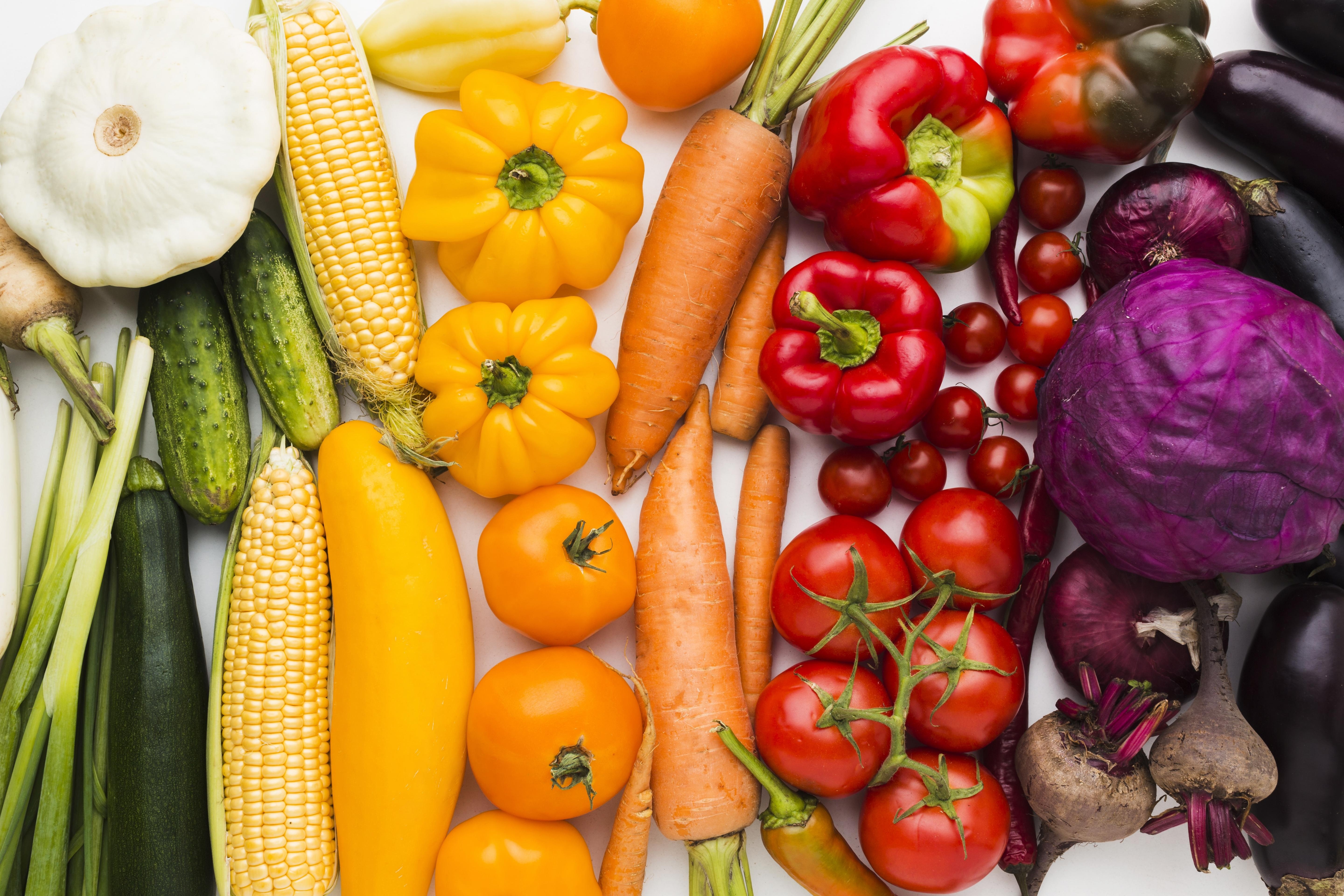 Assortment of Fresh Vegetables HD Wallpaper