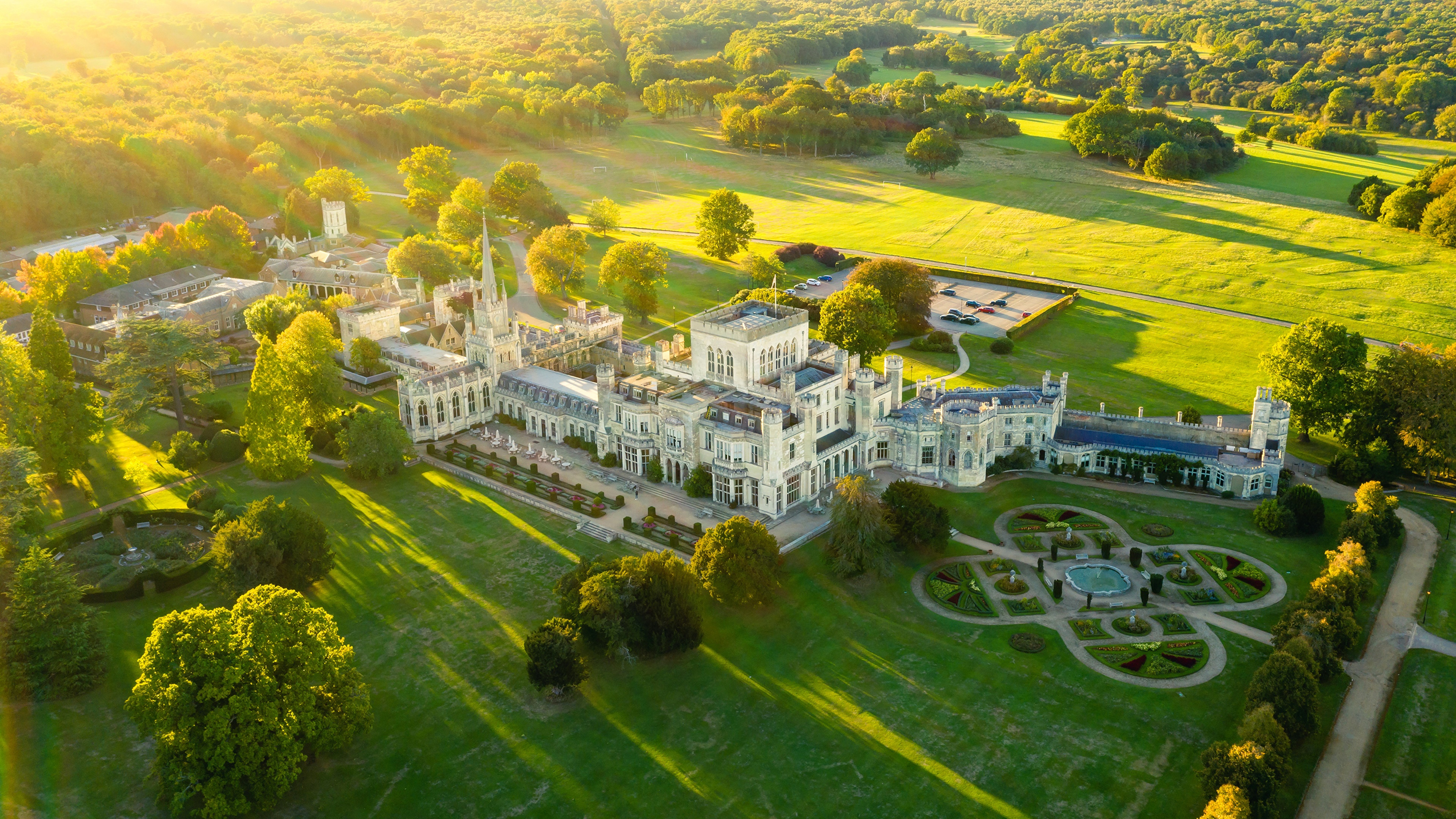 4K Ashridge House England Landscape Design From Above HD Wallpaper