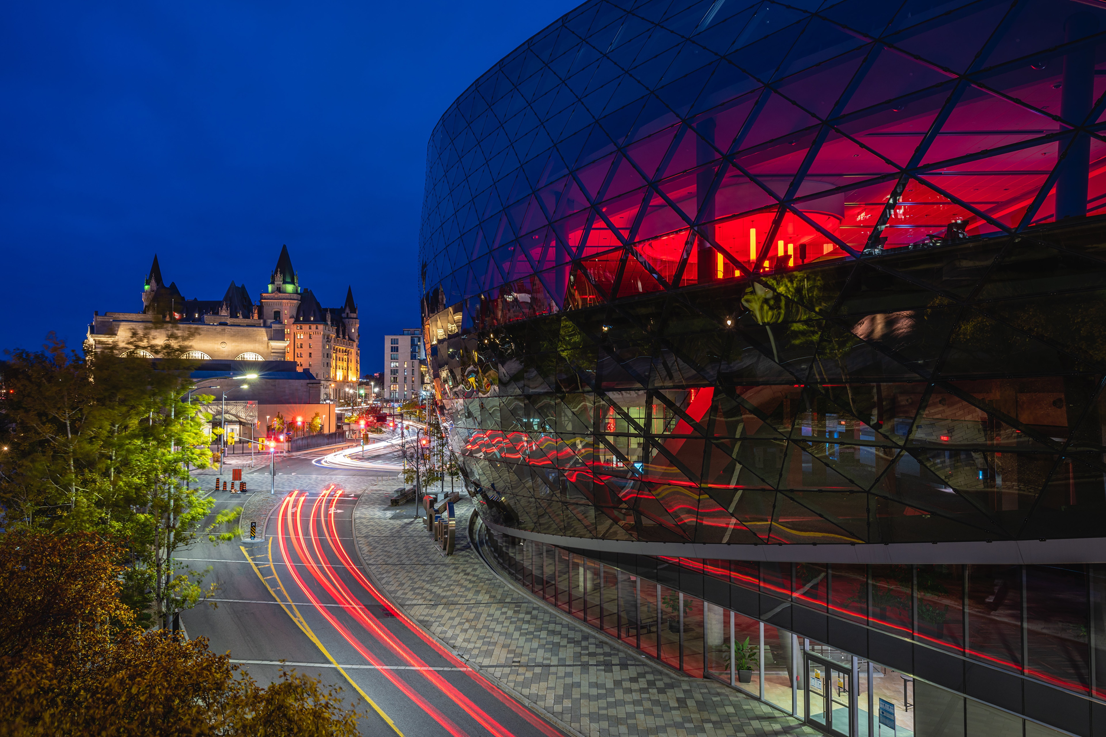 4K Ottawa Canada Night Cityscape with Fairmont Chateau Laurier HD Wallpaper