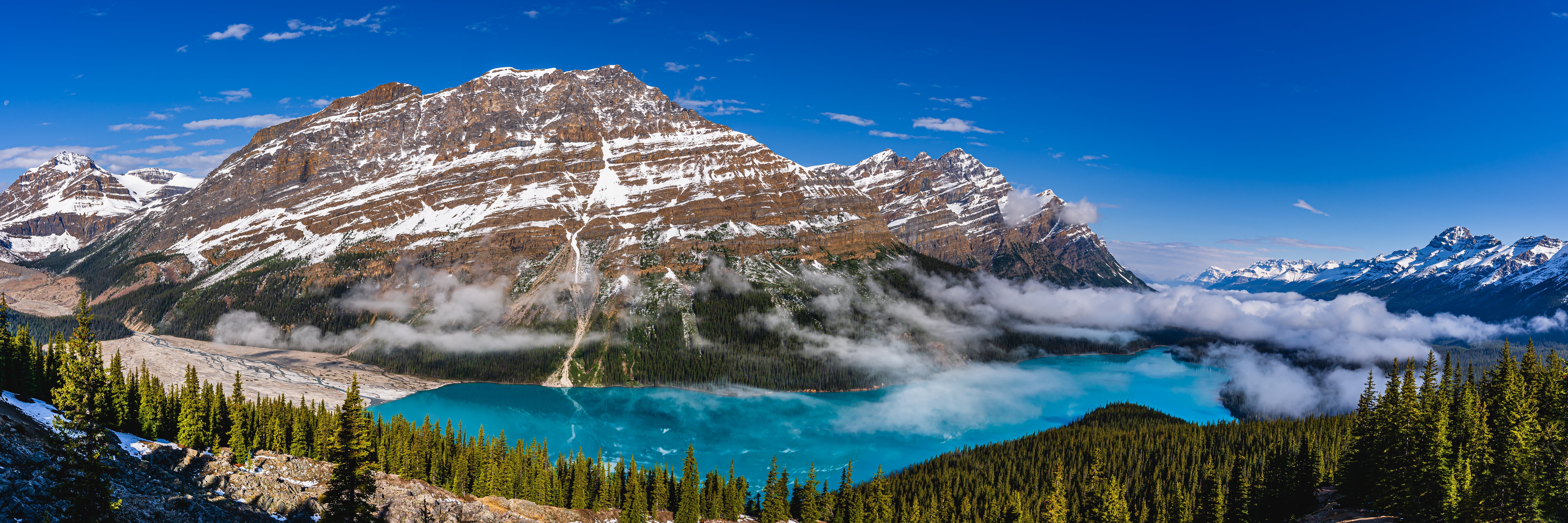 Peyto Lake Panorama in Banff National Park, Canada HD Wallpaper
