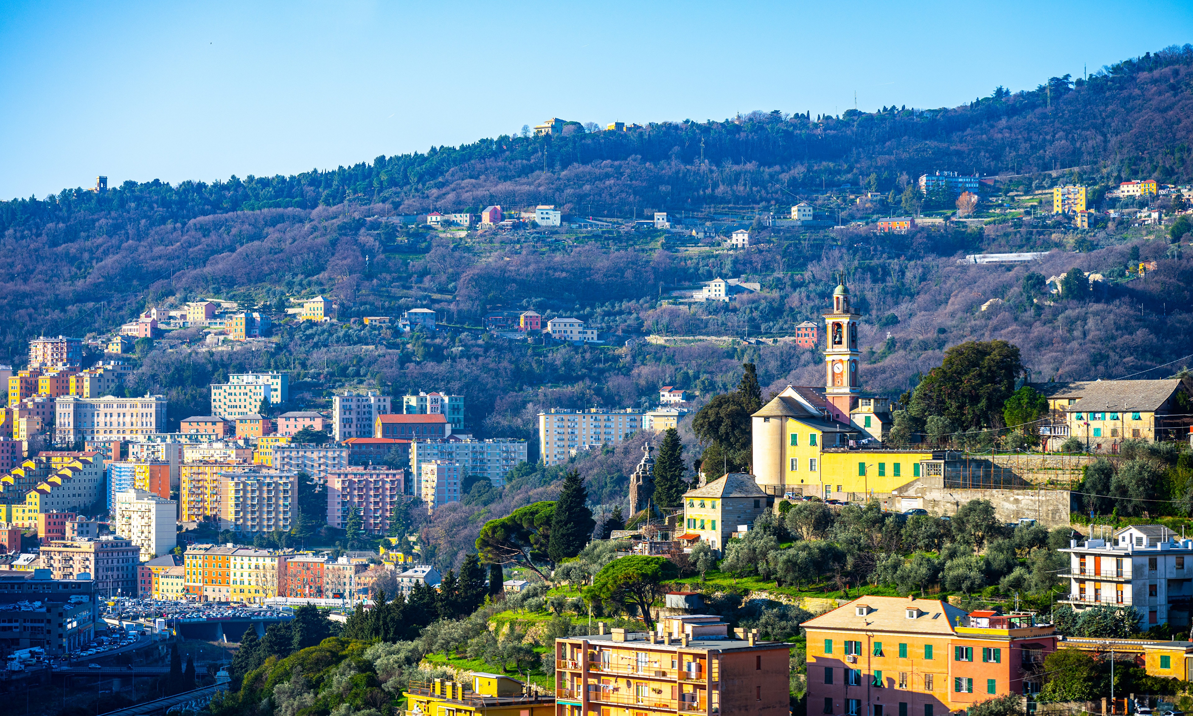 Santa Margherita Ligure, Italy, Mountains and Houses HD Wallpaper