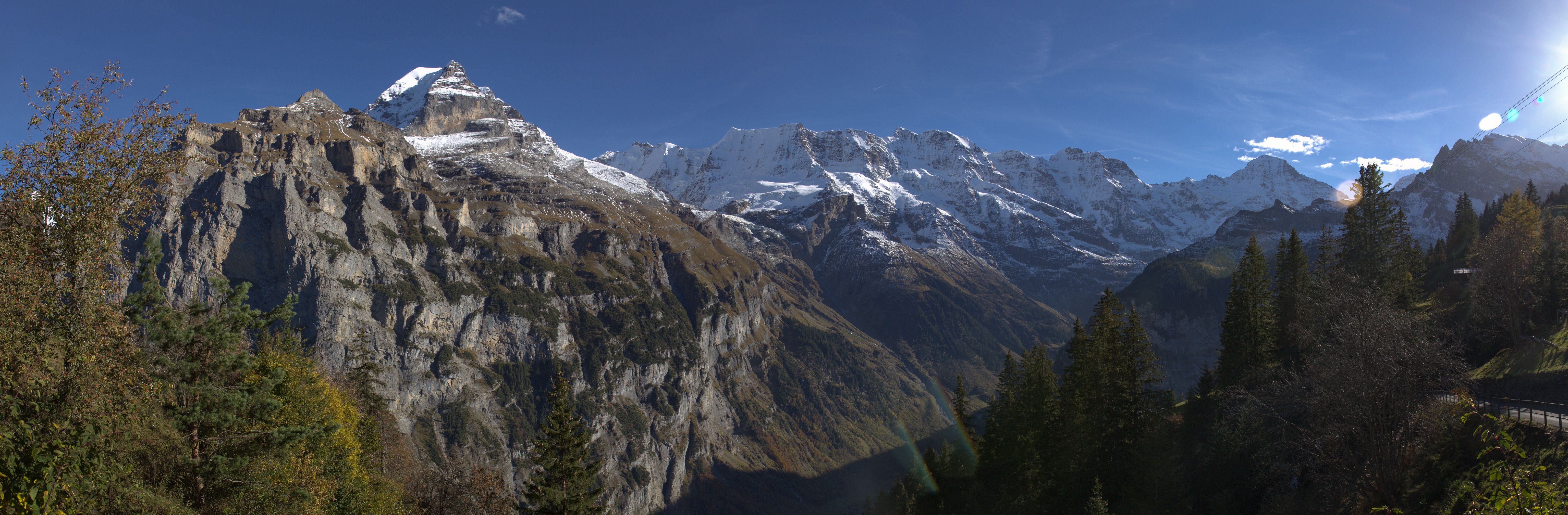 Panorama of Swiss Alps Mountains HD Wallpaper