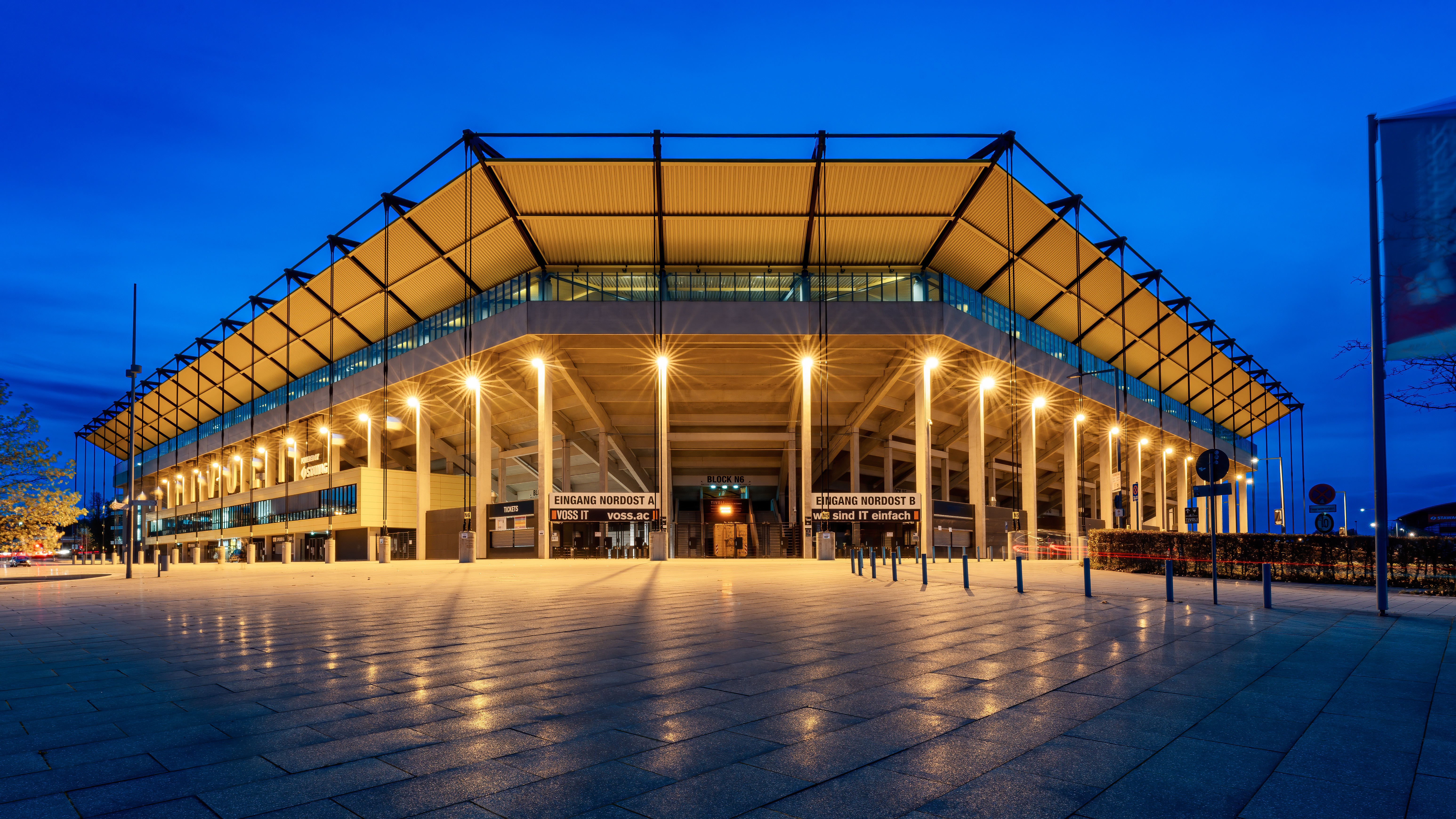 Aachen Germany Stadium at Dusk HD Wallpaper