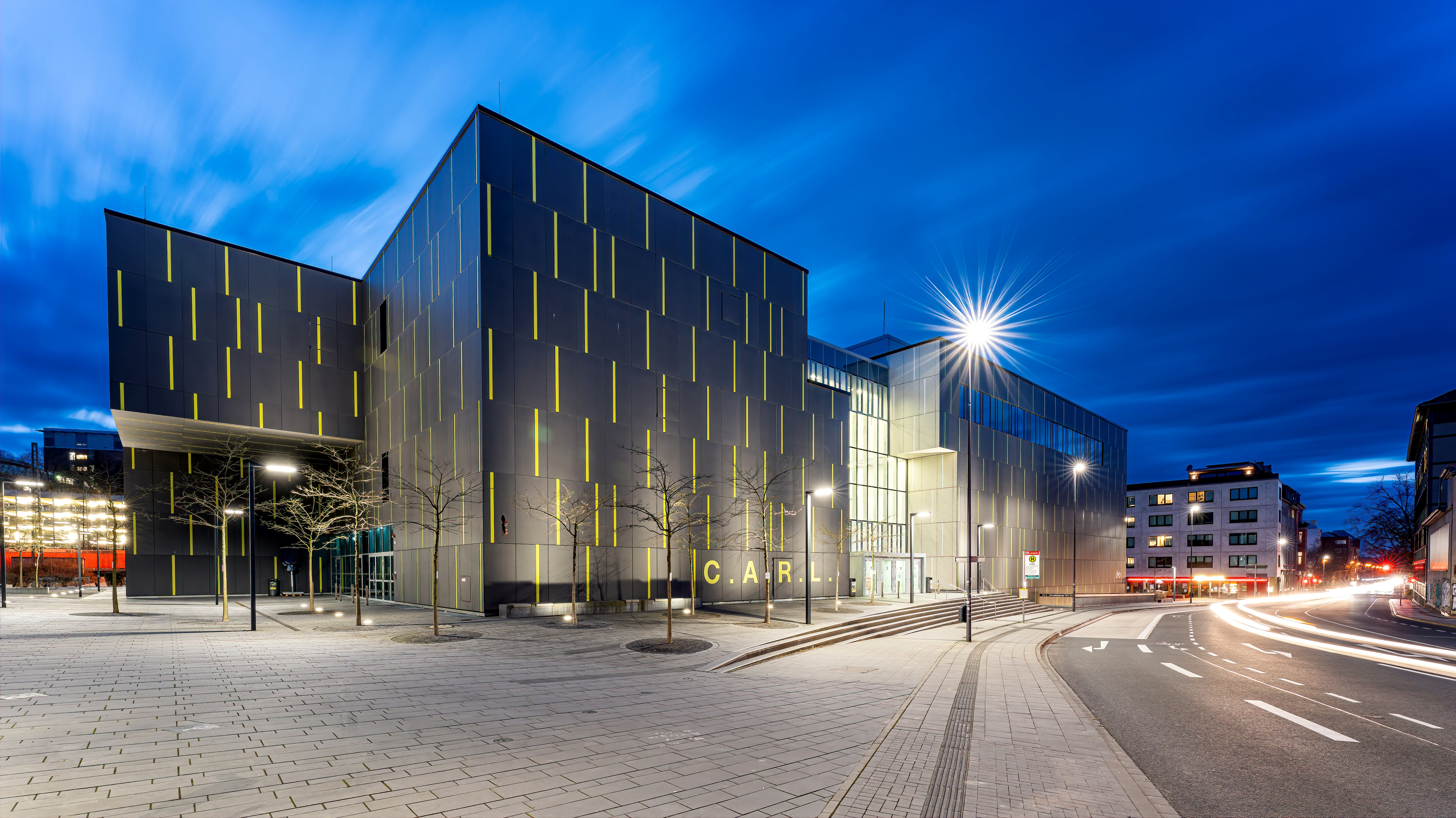 CARL building in Aachen, Germany at dusk HD Wallpaper