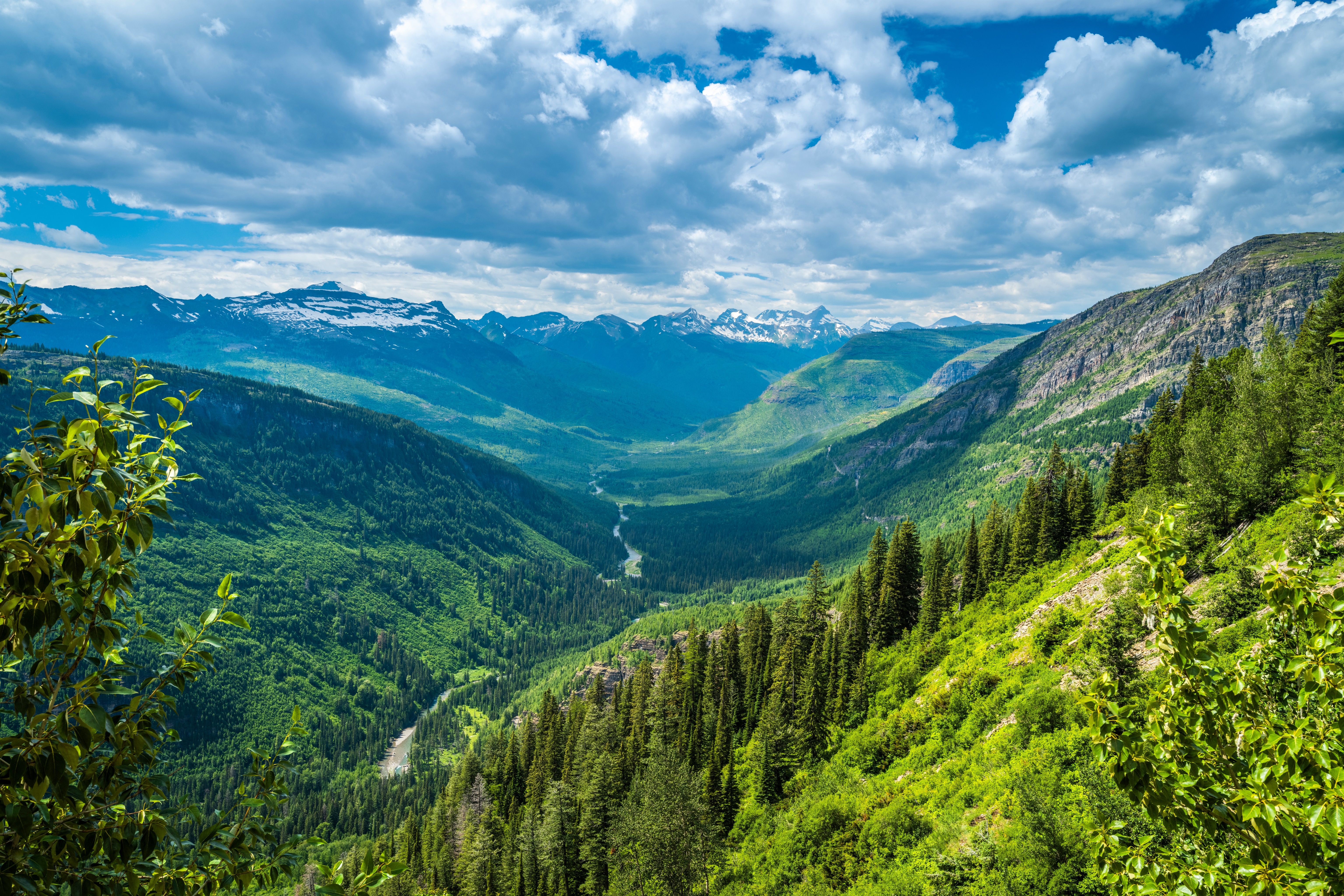 Glacier National Park Mountains and Valley HD Wallpaper