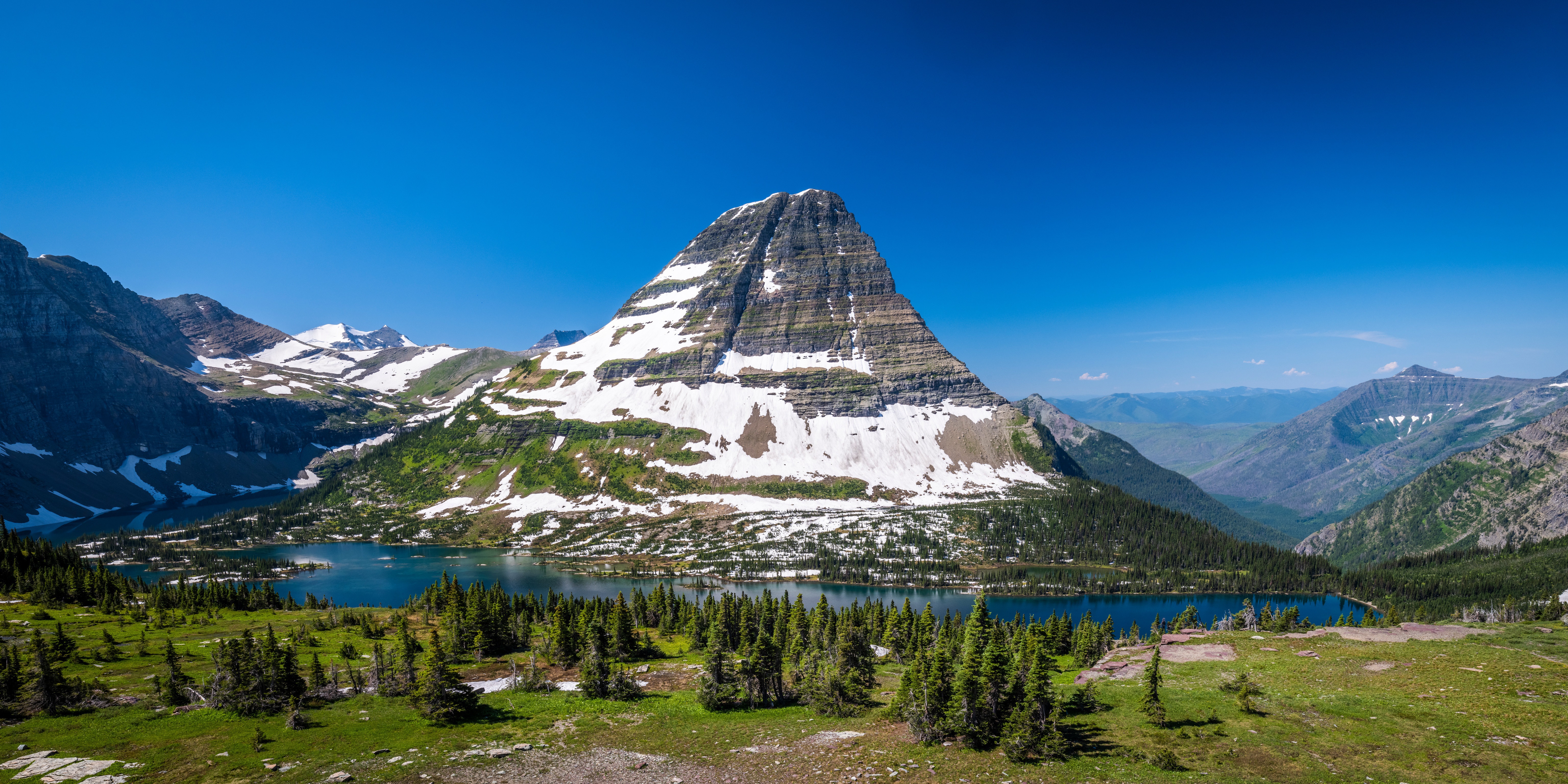 Glacier National Park Mountains and Lakes USA HD Wallpaper
