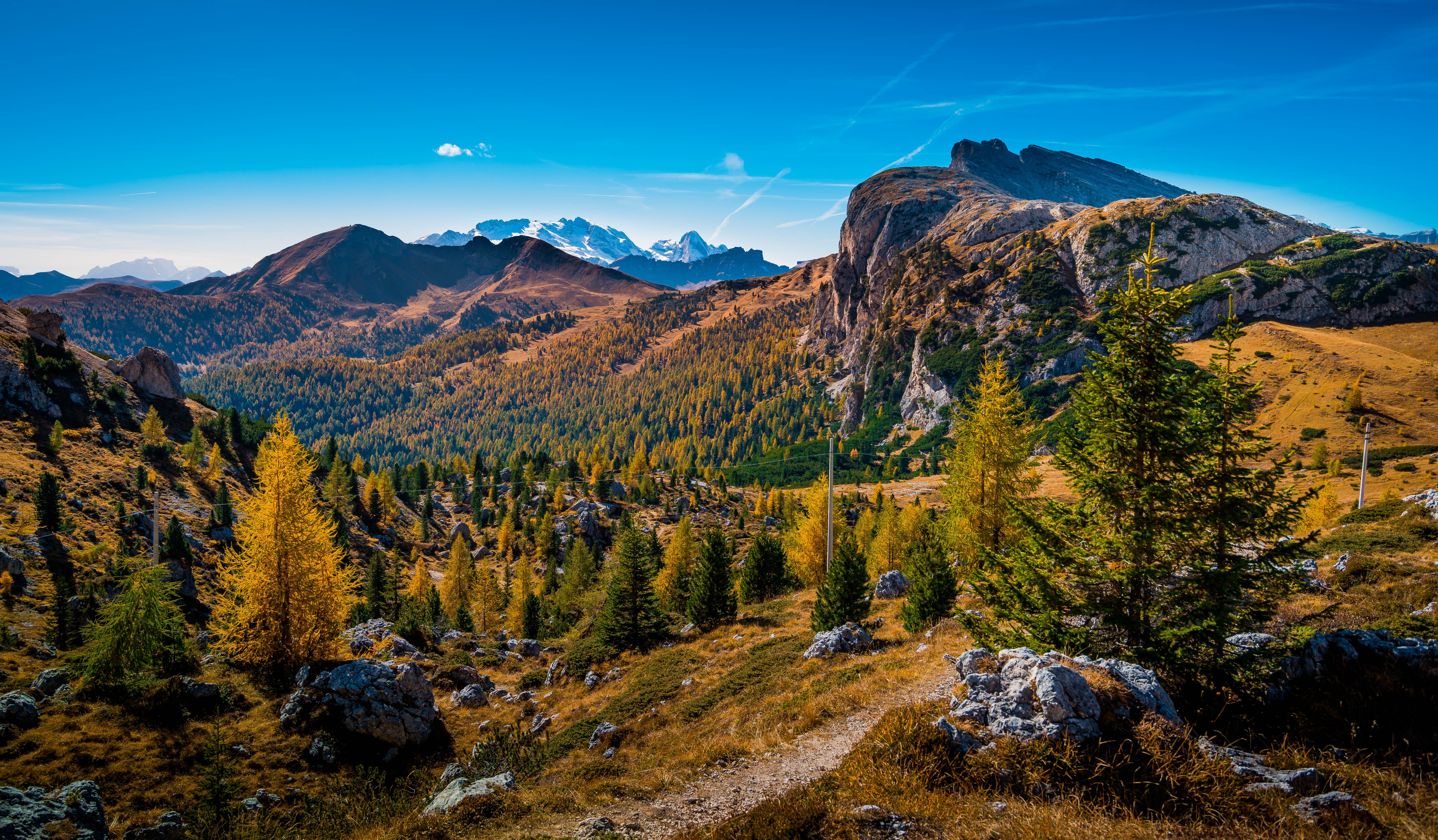 Autumn in the Dolomites, South Tyrol, Italy HD Wallpaper