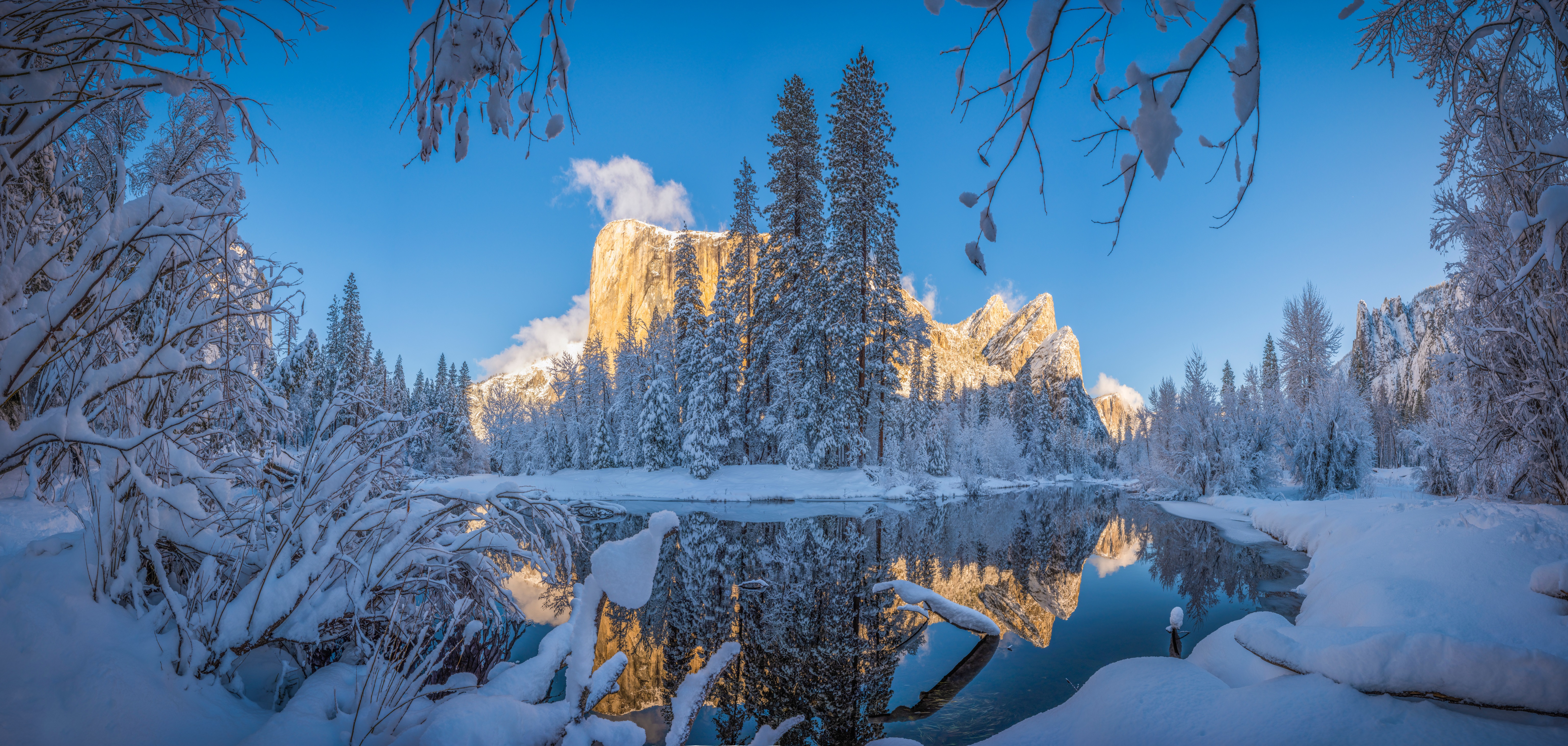 Winter Scenery of El Capitan, Yosemite National Park, California HD Wallpaper