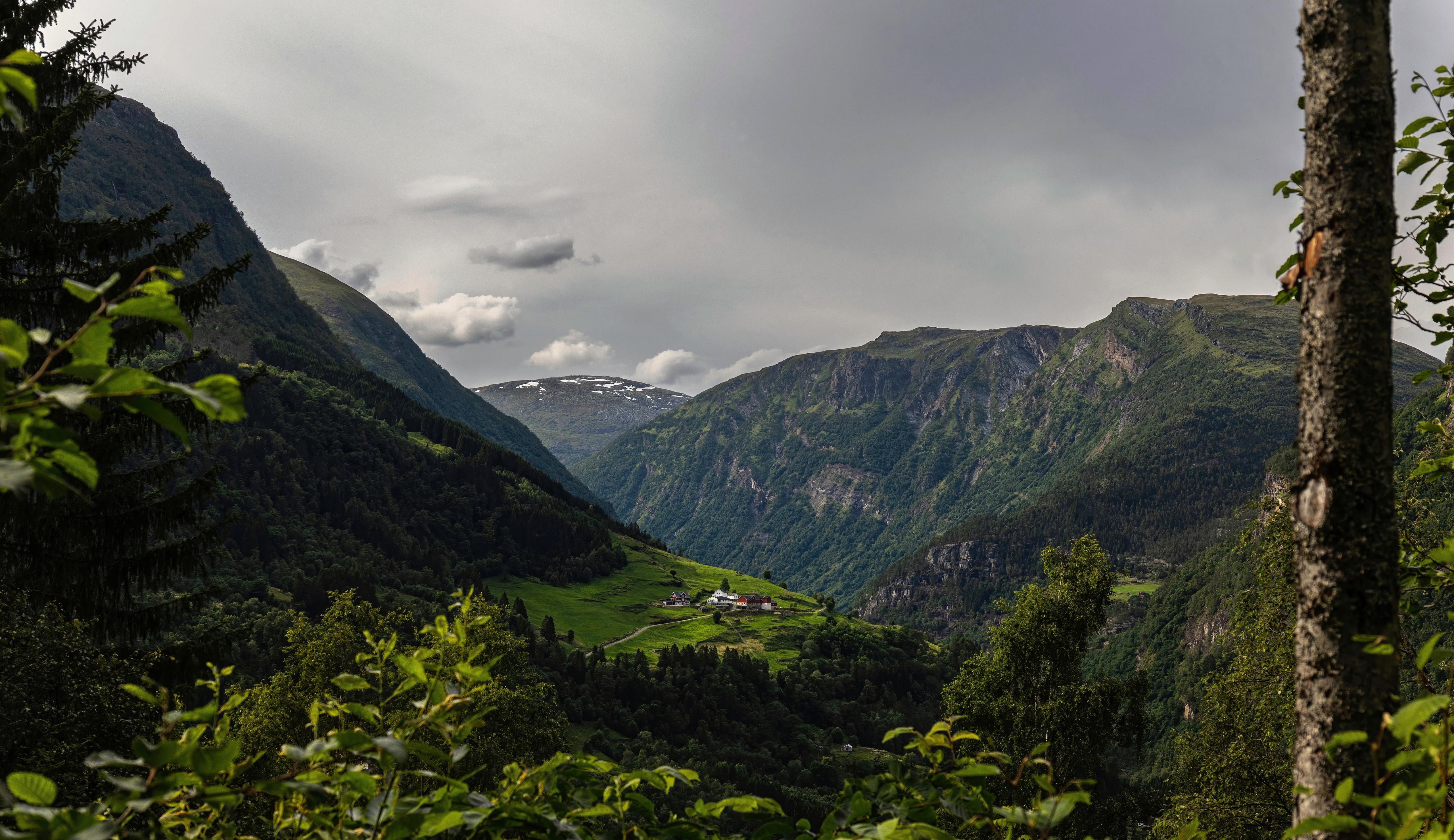 Vestland, Norway Mountains with Farmhouse HD Wallpaper