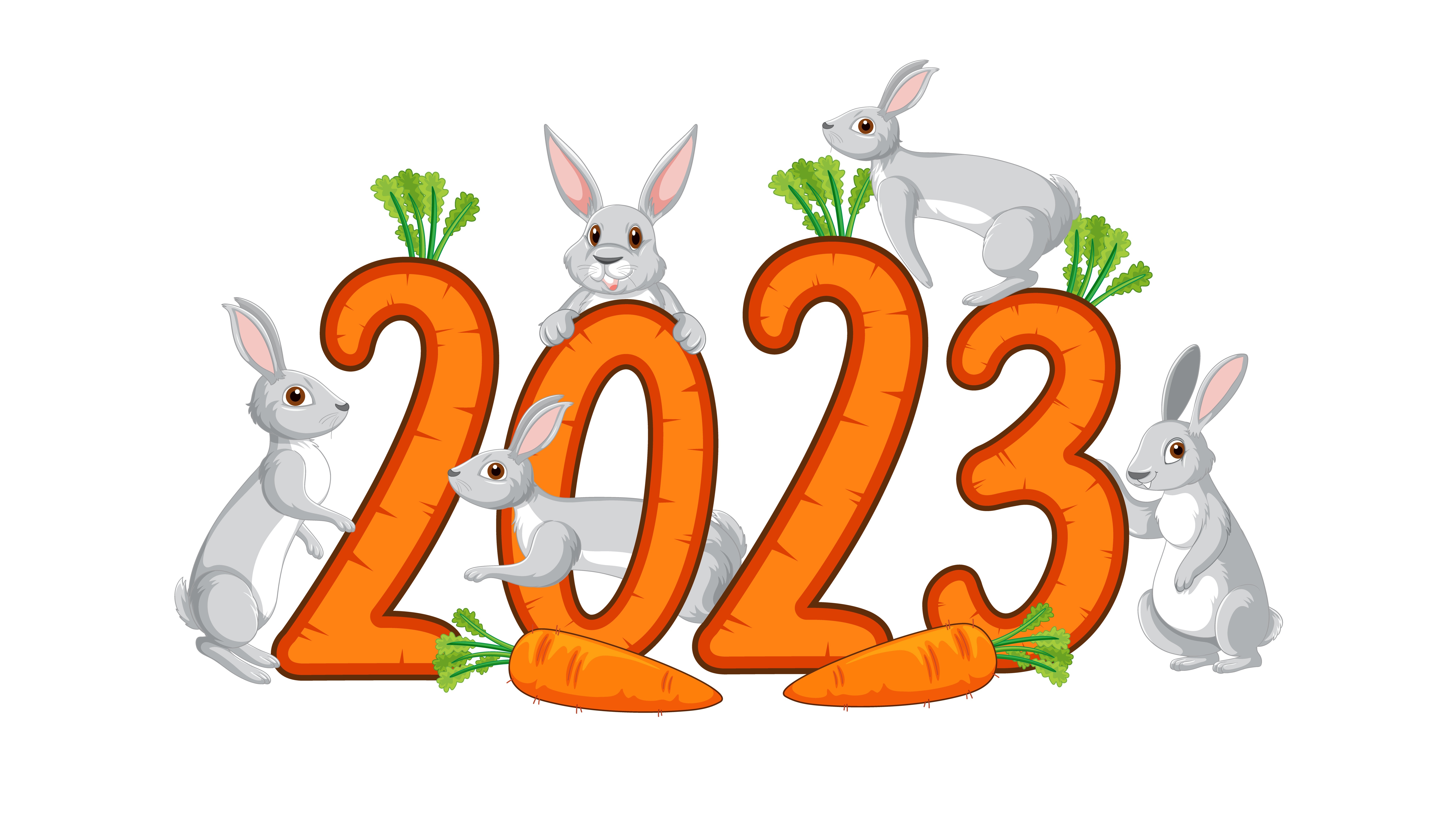 Rabbits and Carrots forming 2023 HD Wallpaper