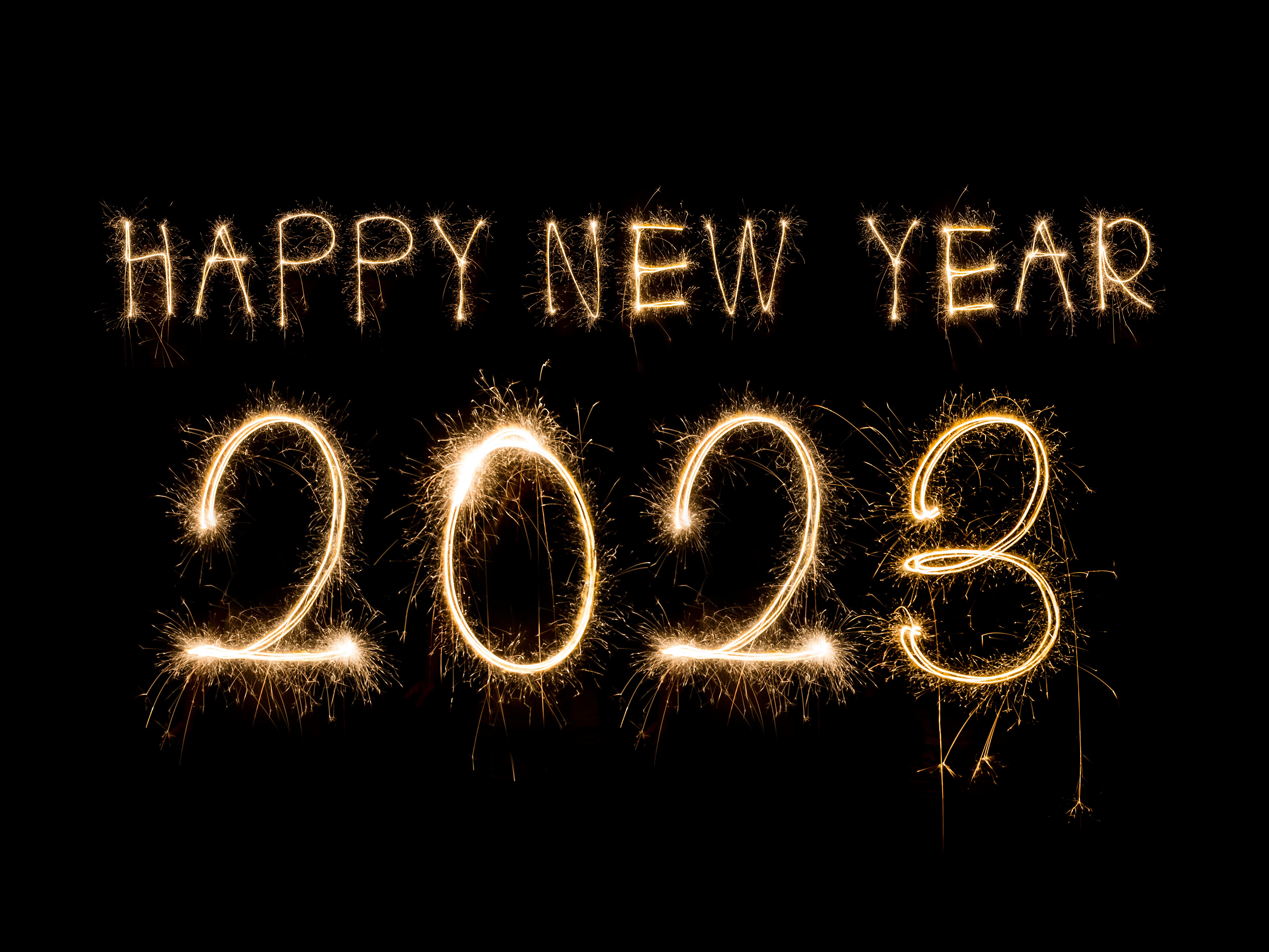 Happy New Year 2023 Sparklers HD Wallpaper