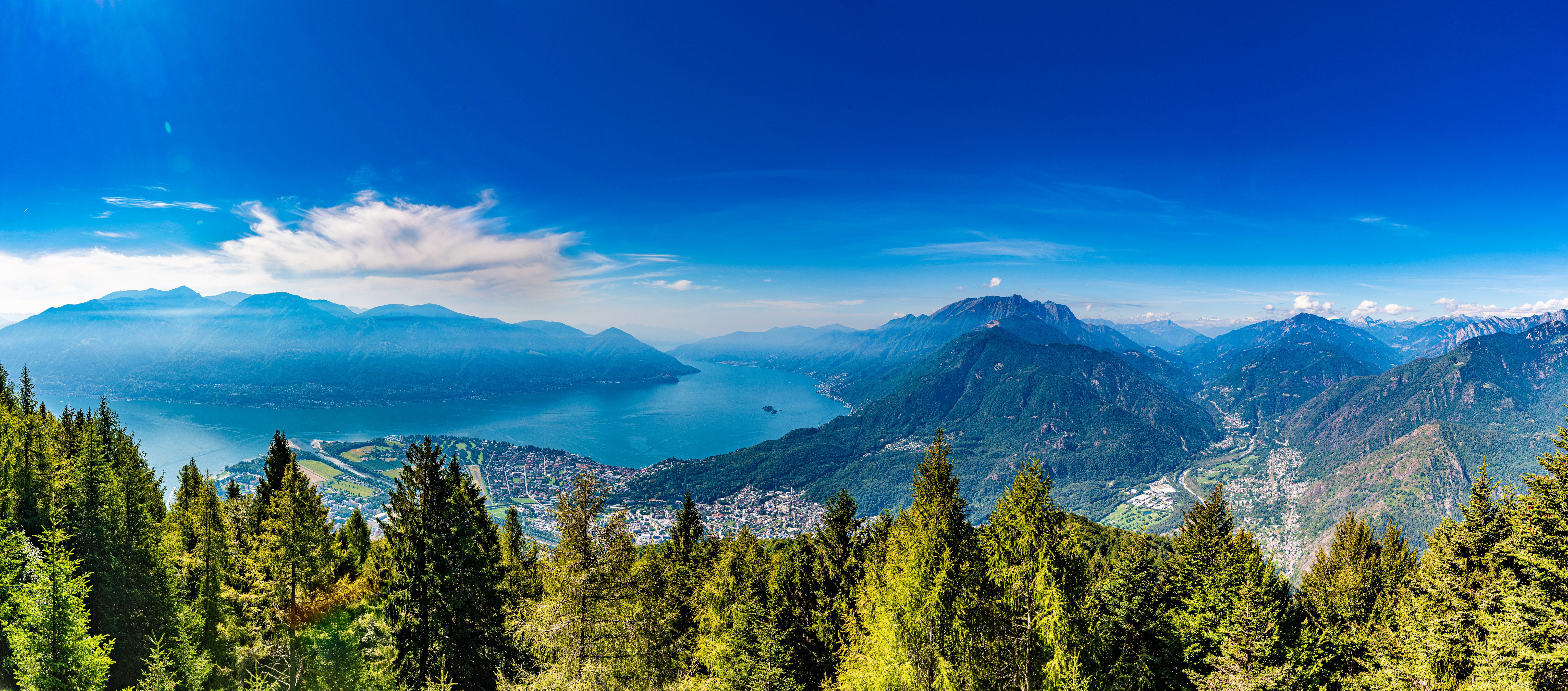 Lago Maggiore, Switzerland Mountains Panorama HD Wallpaper