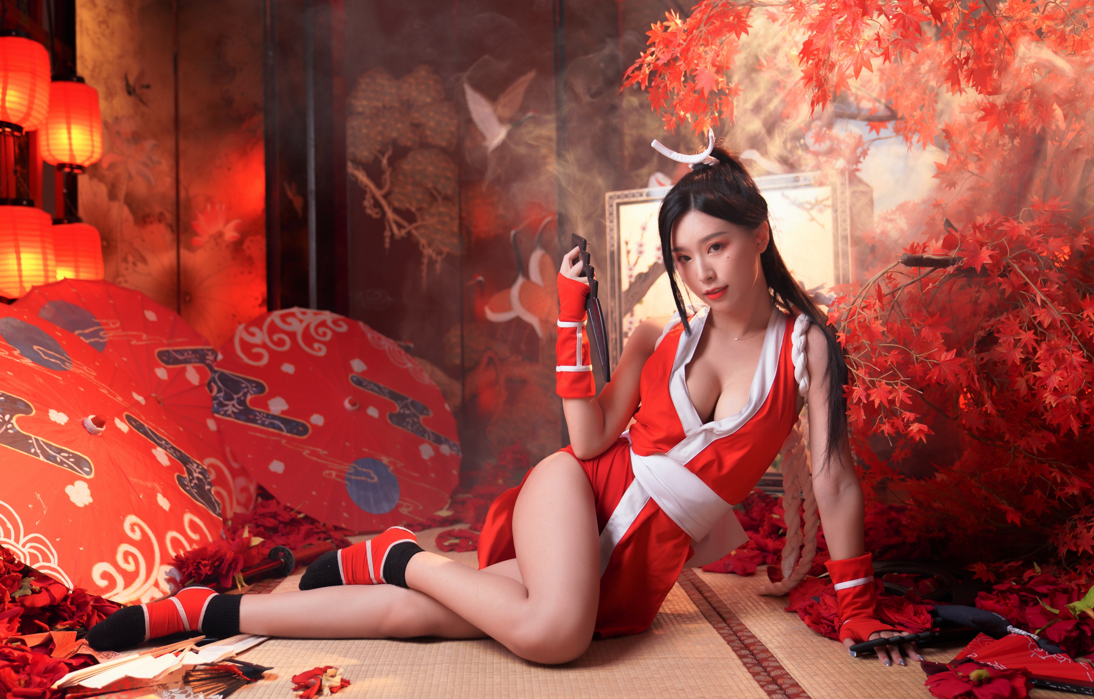 Mai Shiranui from Fatal Fury posing HD Wallpaper