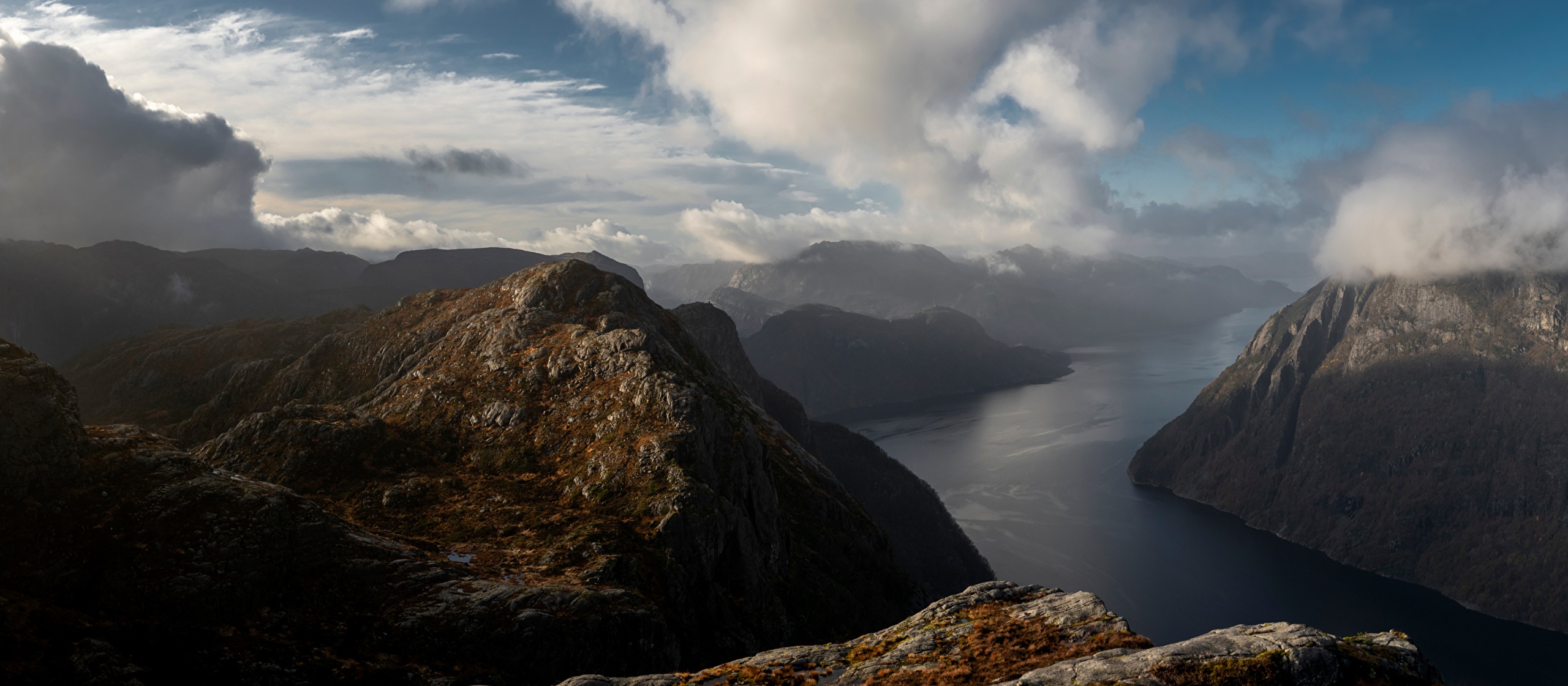 Mountains and Fjord in Rogaland, Norway HD Wallpaper