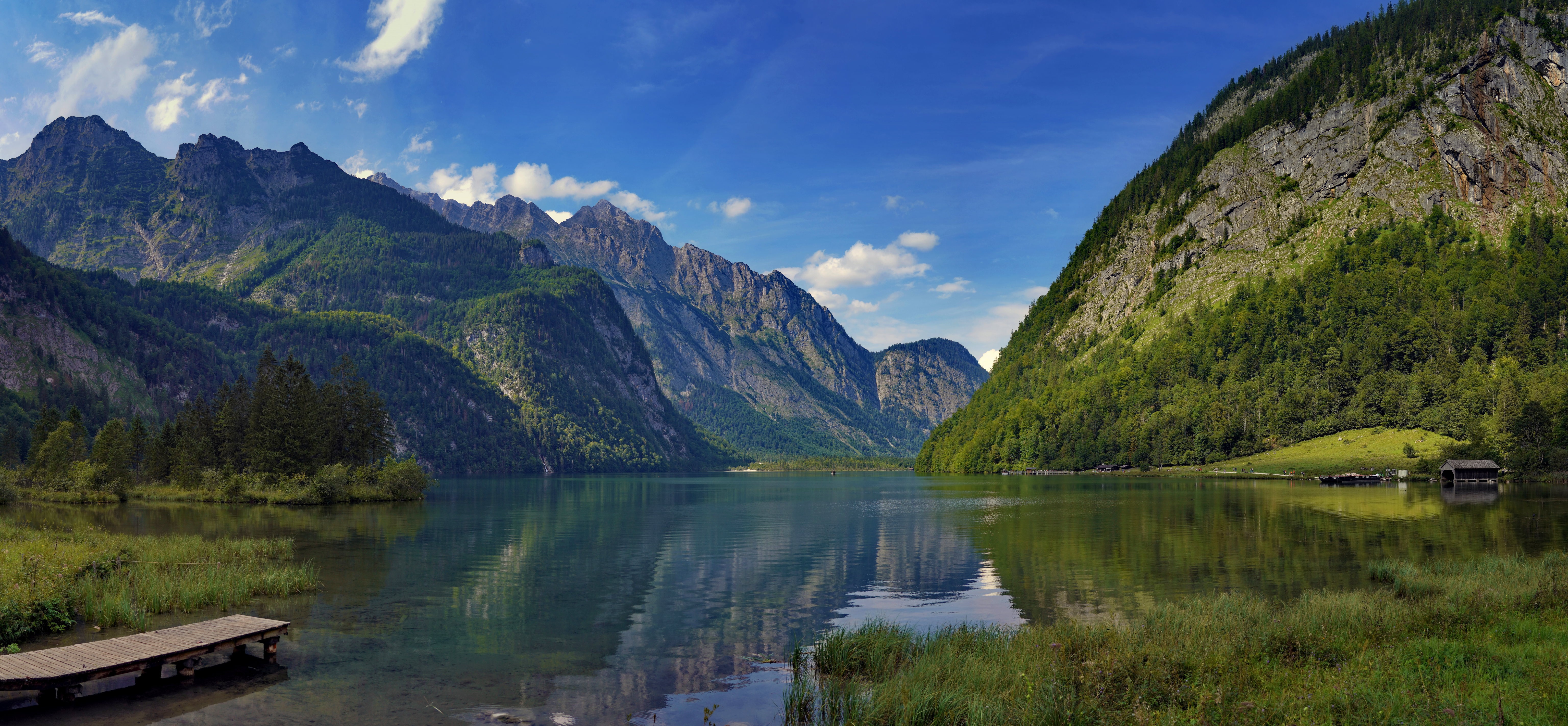 Lake and Mountains Panorama in Germany HD Wallpaper