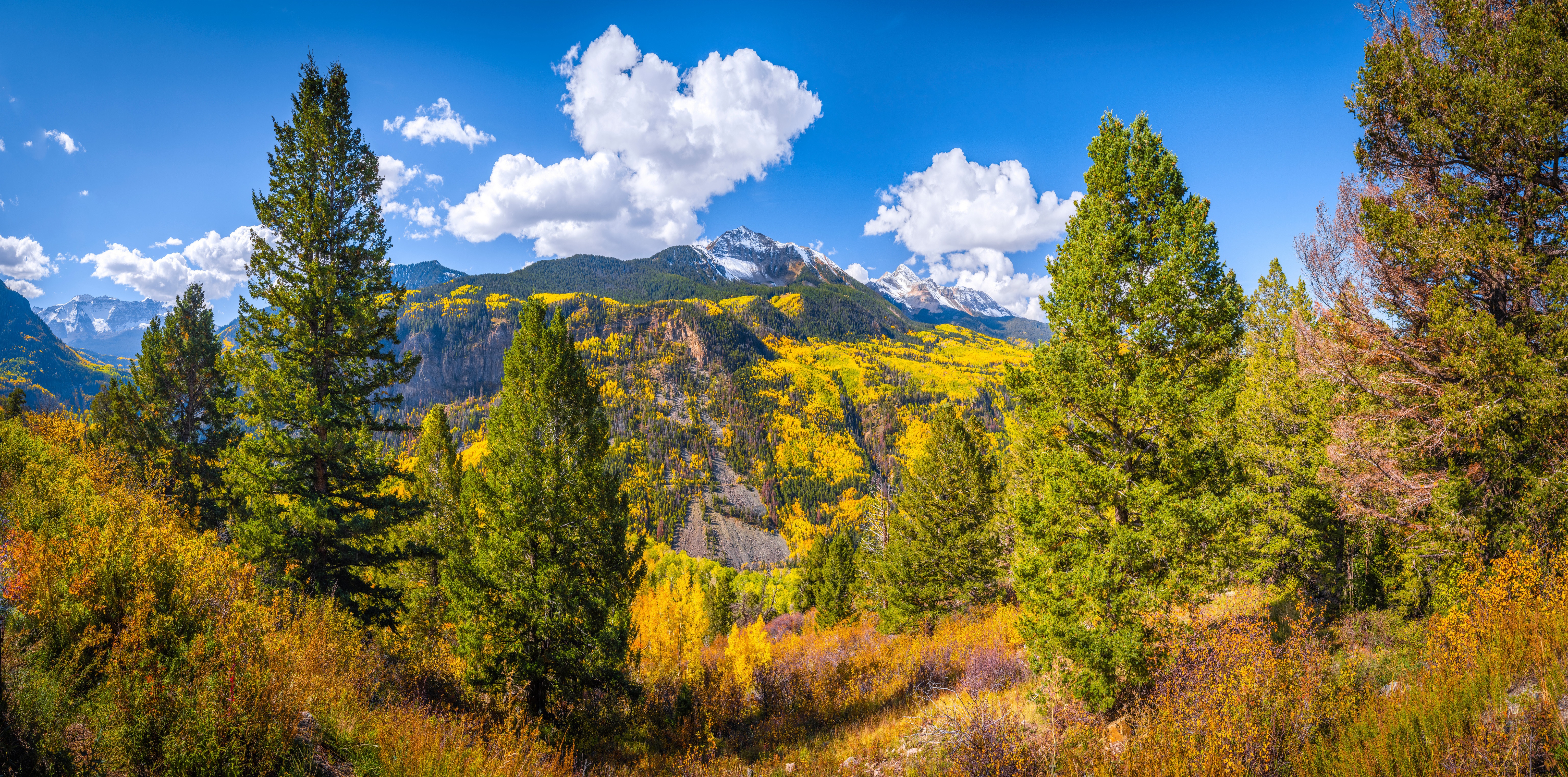 Autumn Panorama of Telluride, Colorado Mountains HD Wallpaper