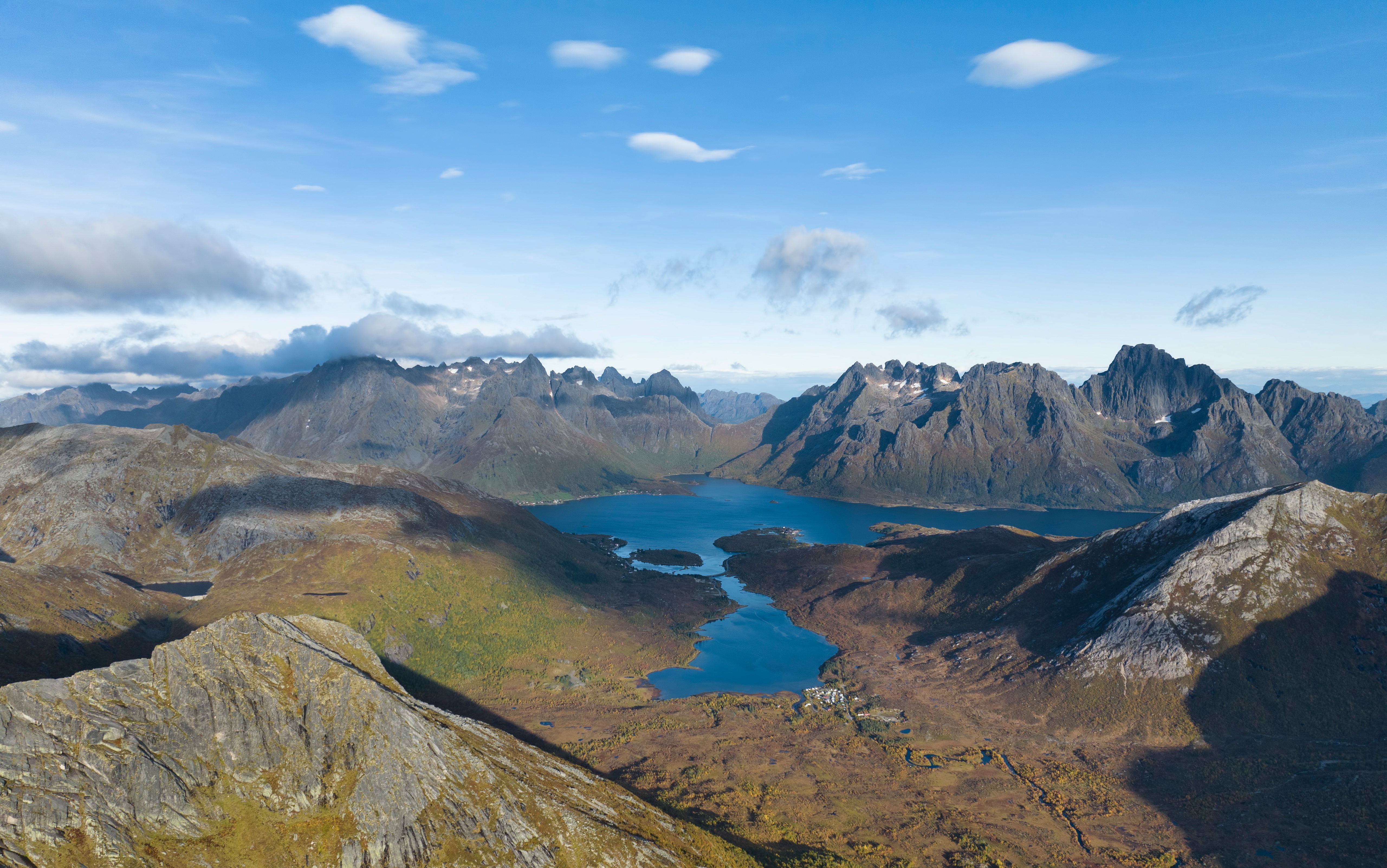 Norway Lofoten Mountains and Fjord HD Wallpaper