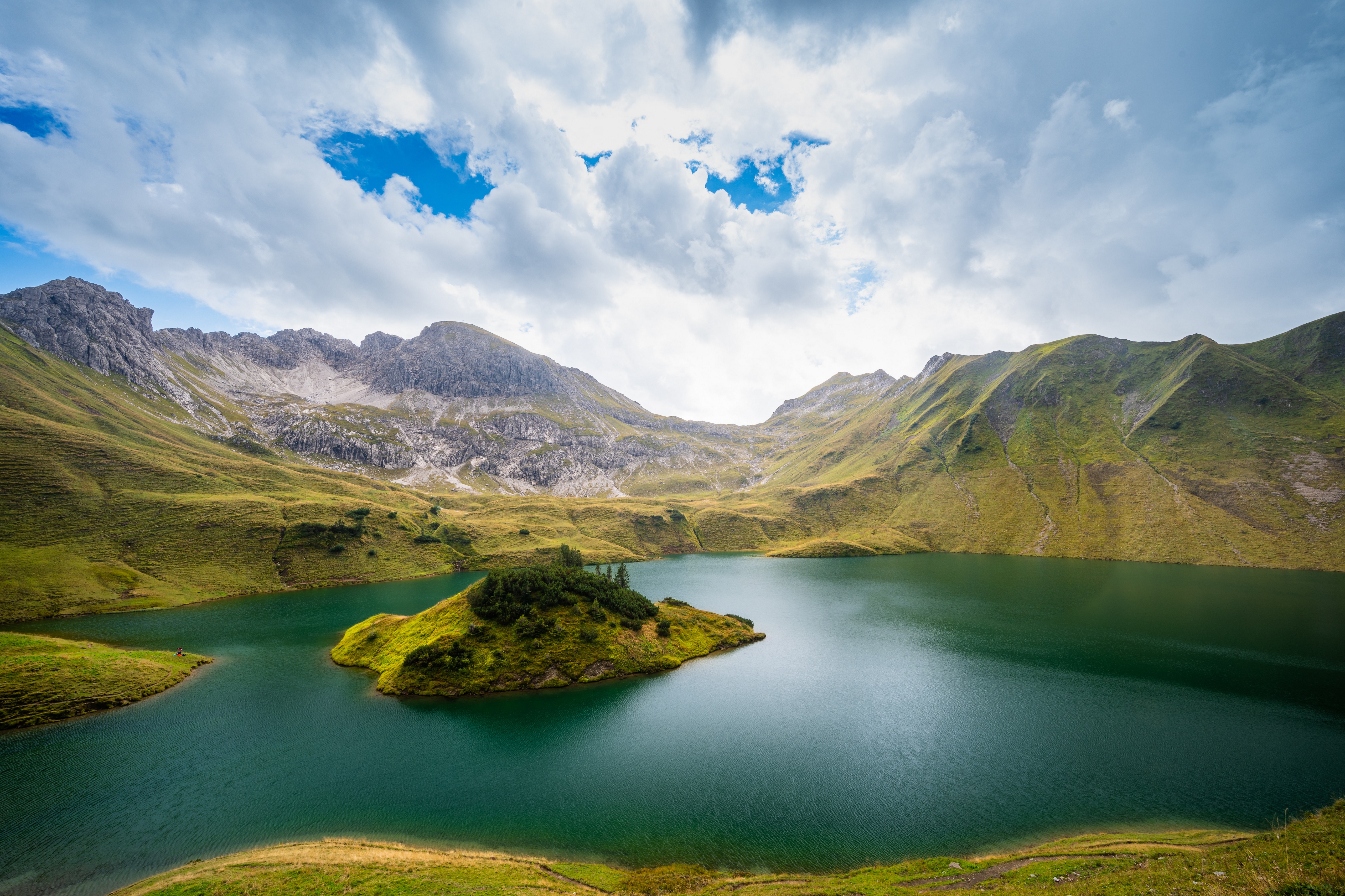Schrecksee Lake and Alps Mountains, Germany HD Wallpaper