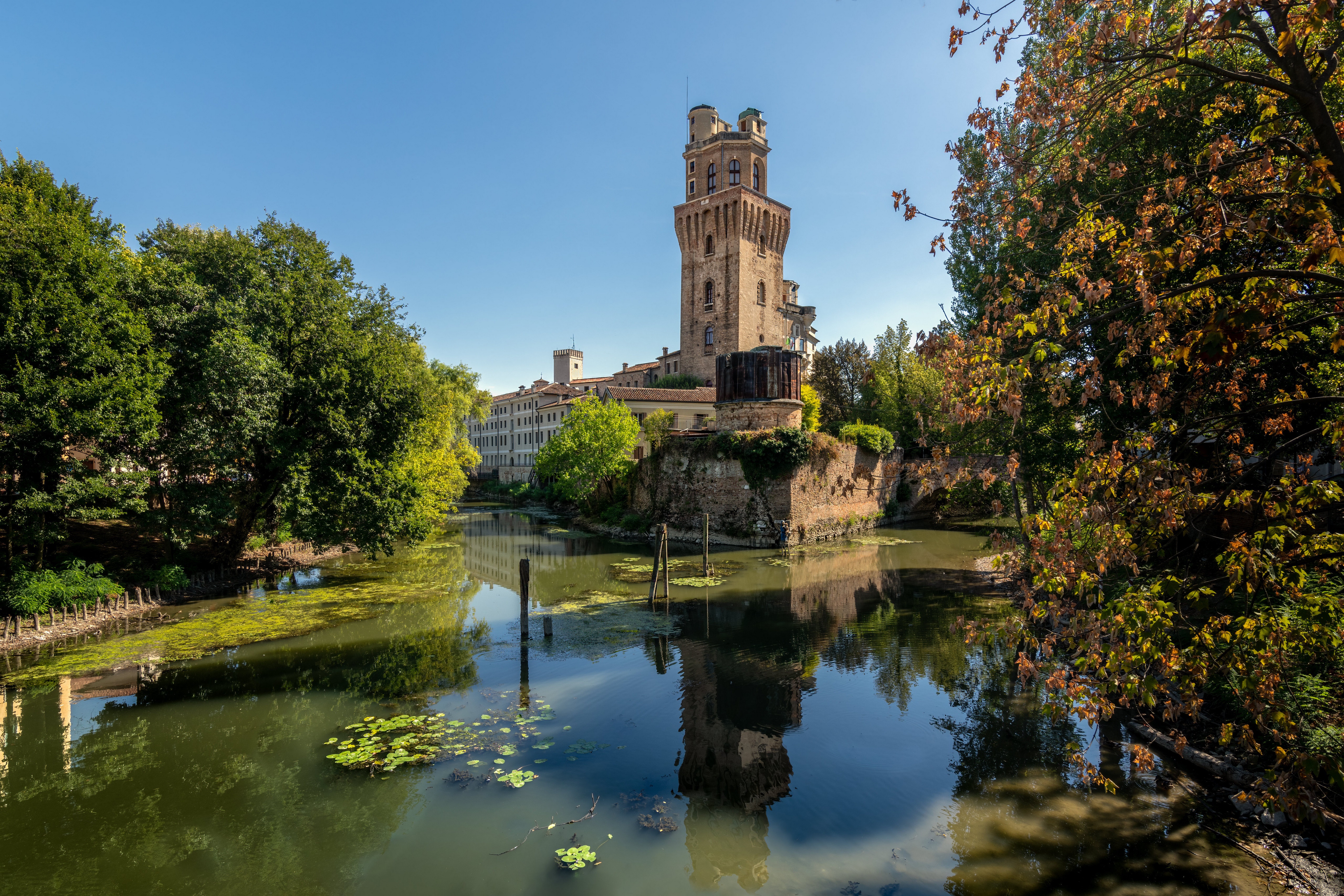 Specola in Padua, Italy Castle and Pond HD Wallpaper