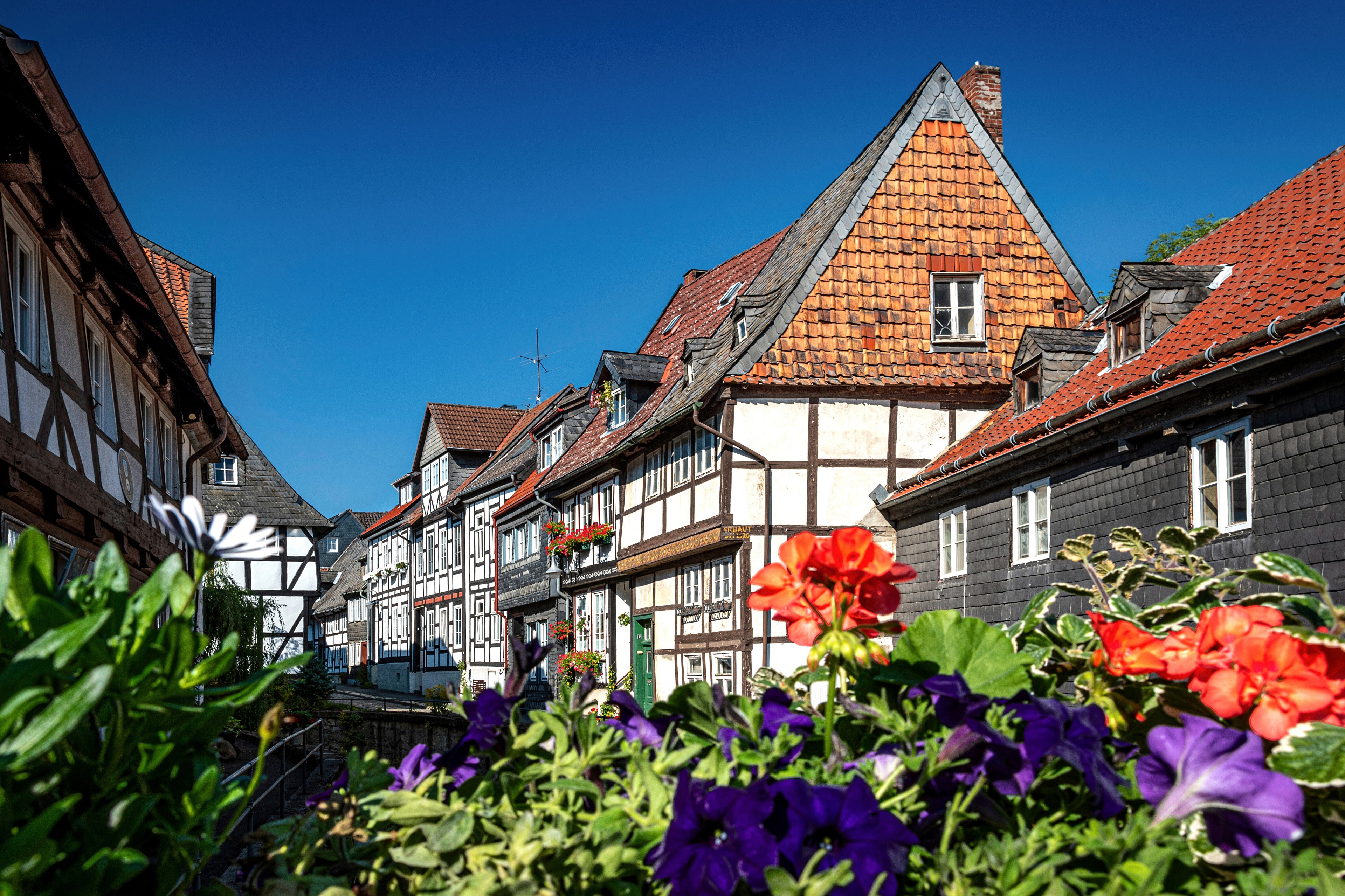 Half-timbered houses in Goslar, Germany HD Wallpaper