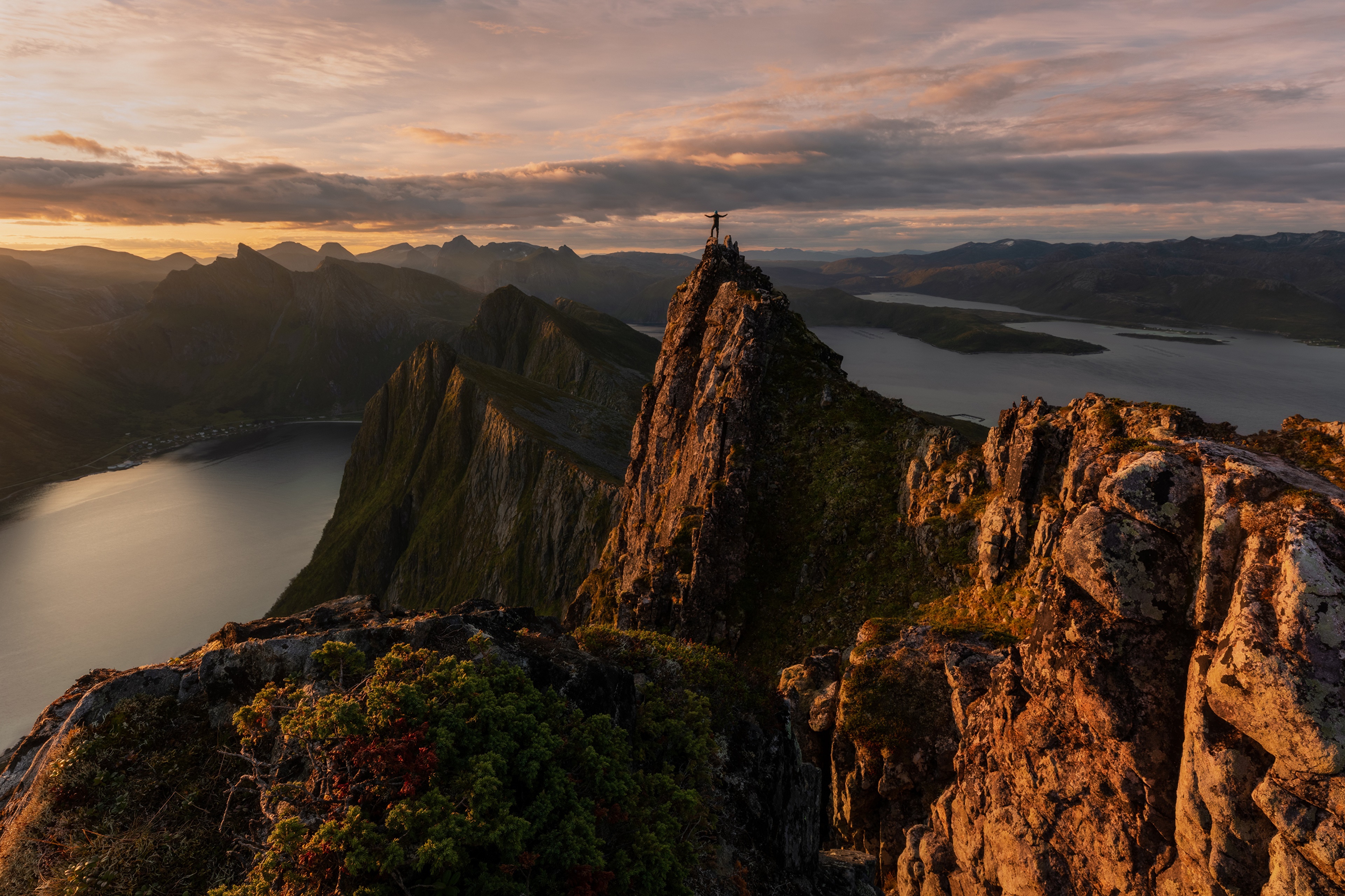 4K Senja Norway Mountains Fjord Crag HD Wallpaper