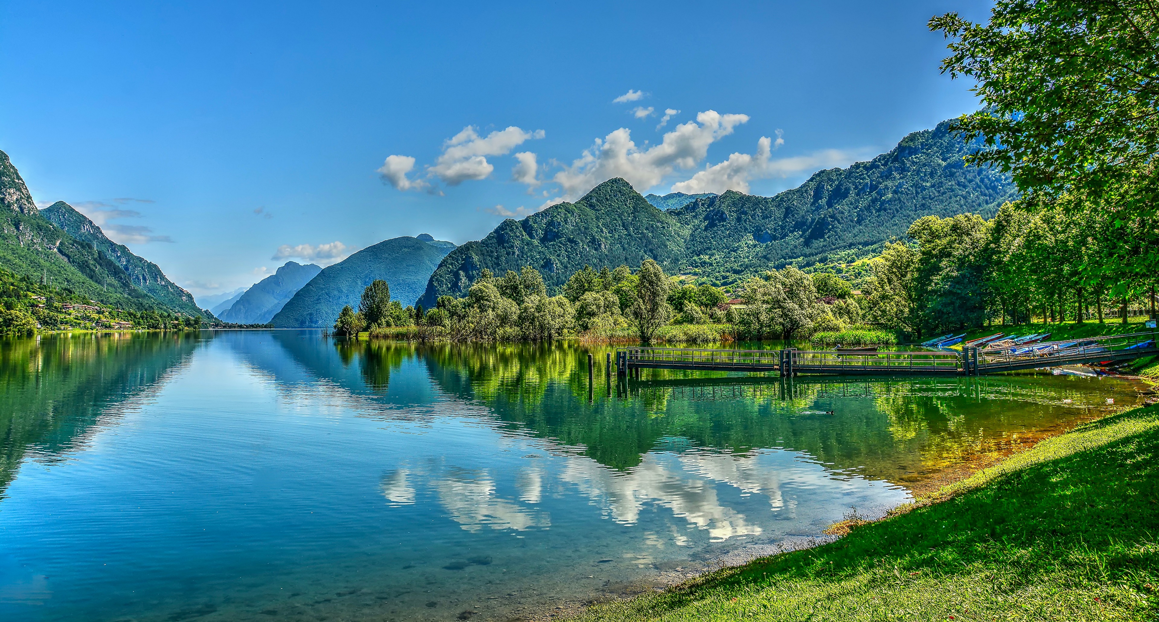 Lake Idro, Italy, Alps Mountains Scenery HD Wallpaper