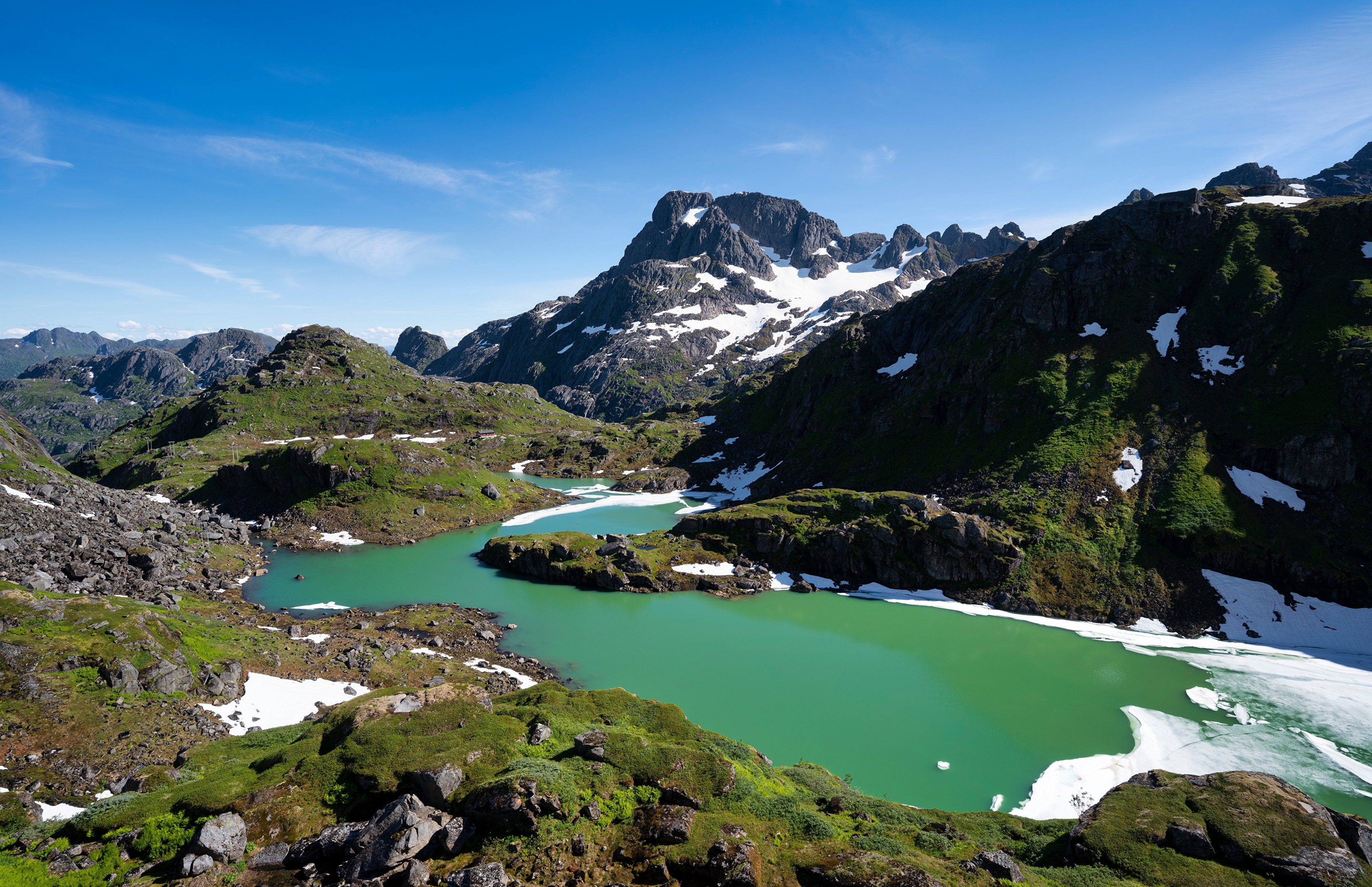 Isvatnet Lake and Mountains in Lofoten, Norway HD Wallpaper