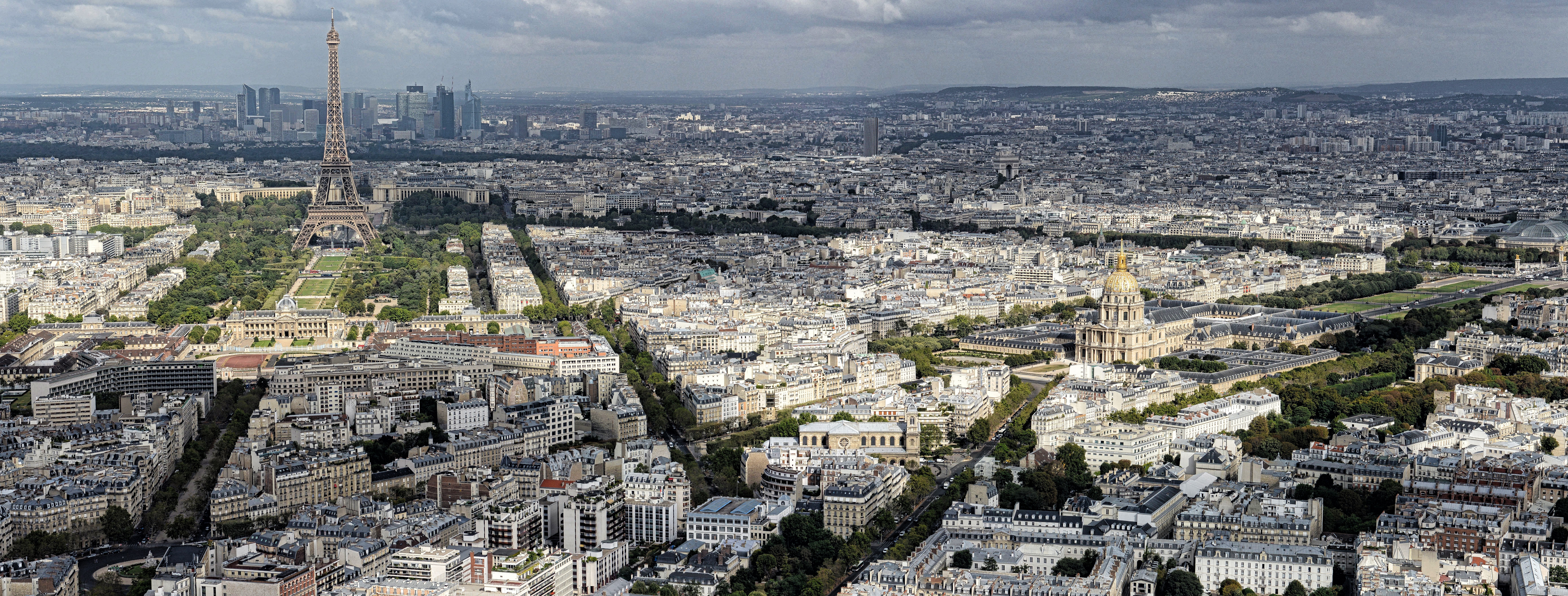 Paris Panorama with Eiffel Tower and Les Invalides HD Wallpaper