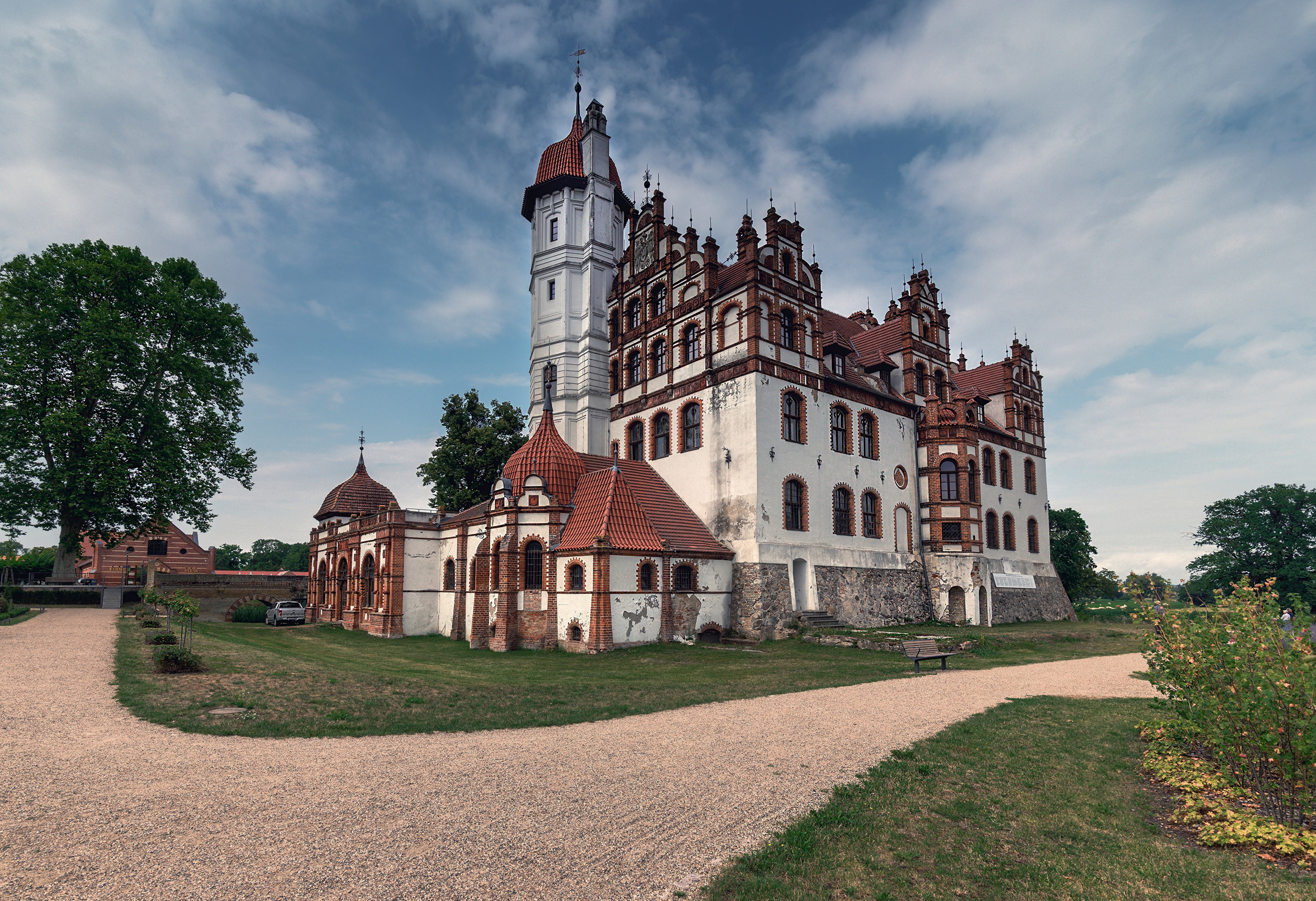 Basedow Castle with Tower in Germany HD Wallpaper