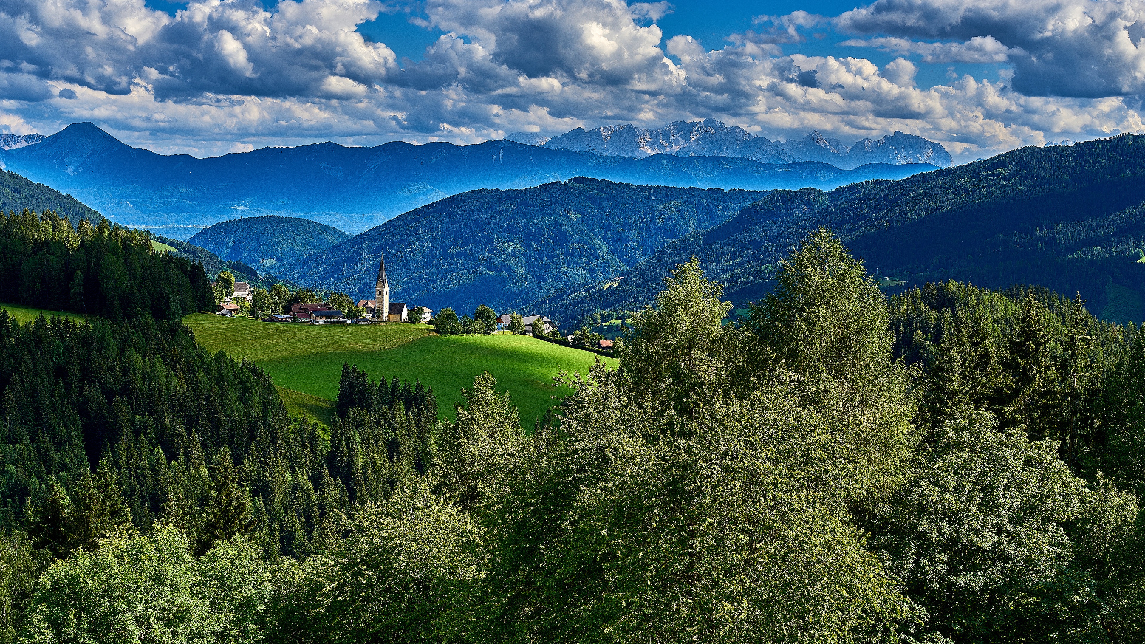 4K Carinthia Austria Mountains Scenery Alps HDR HD Wallpaper