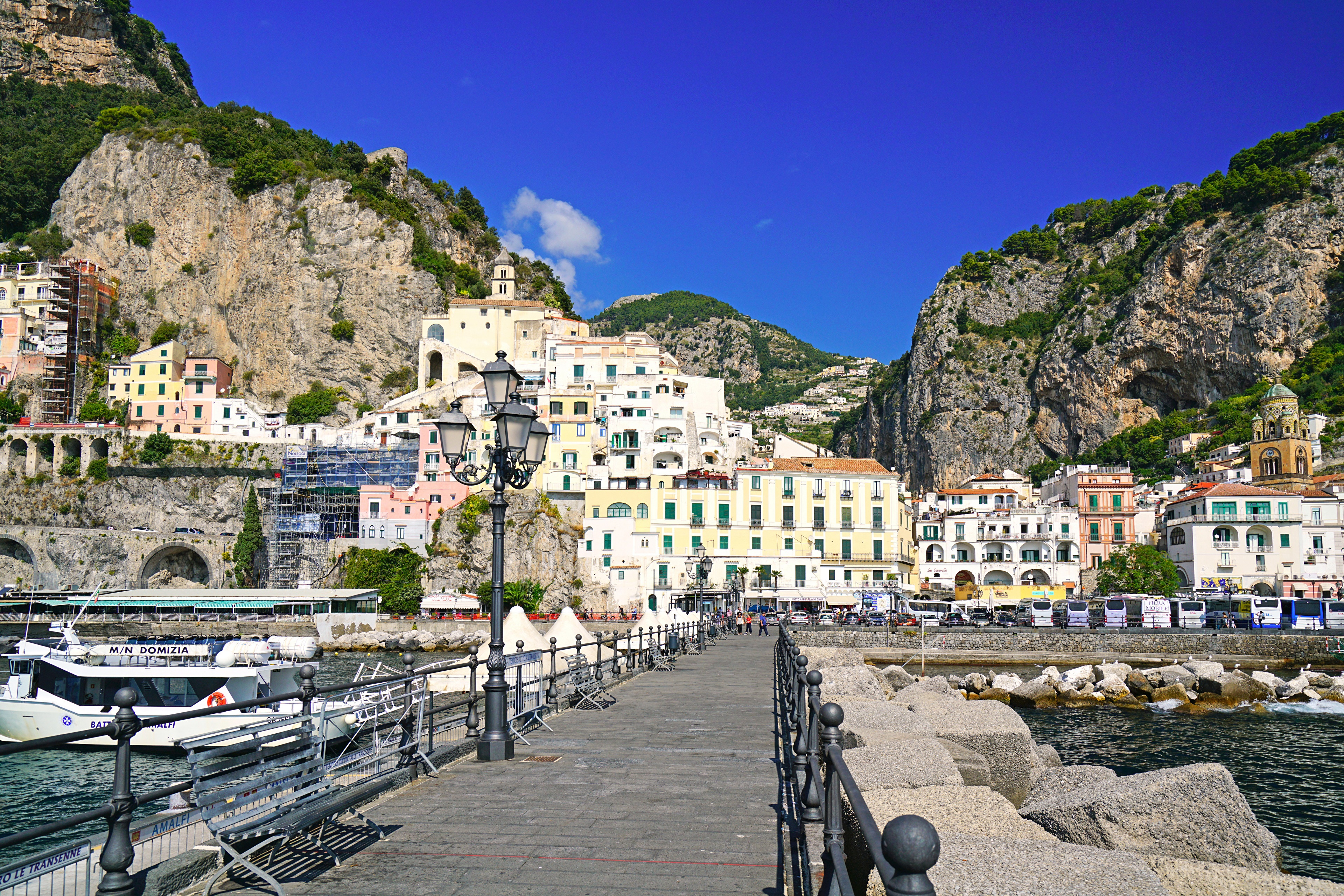 Amalfi, Italy Coastline with Houses and Marina HD Wallpaper