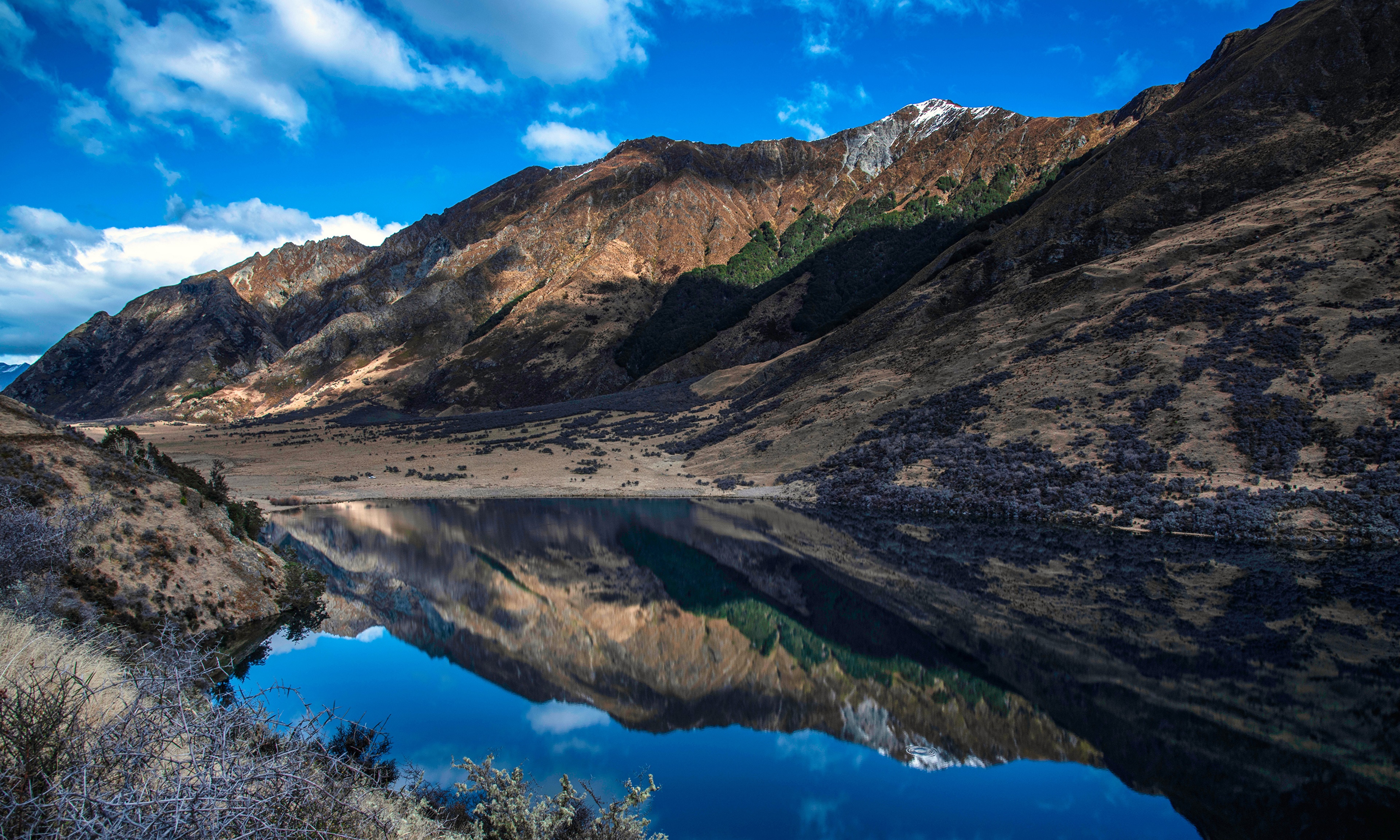4K Lake Reflection of Mountains in New Zealand HD Wallpaper