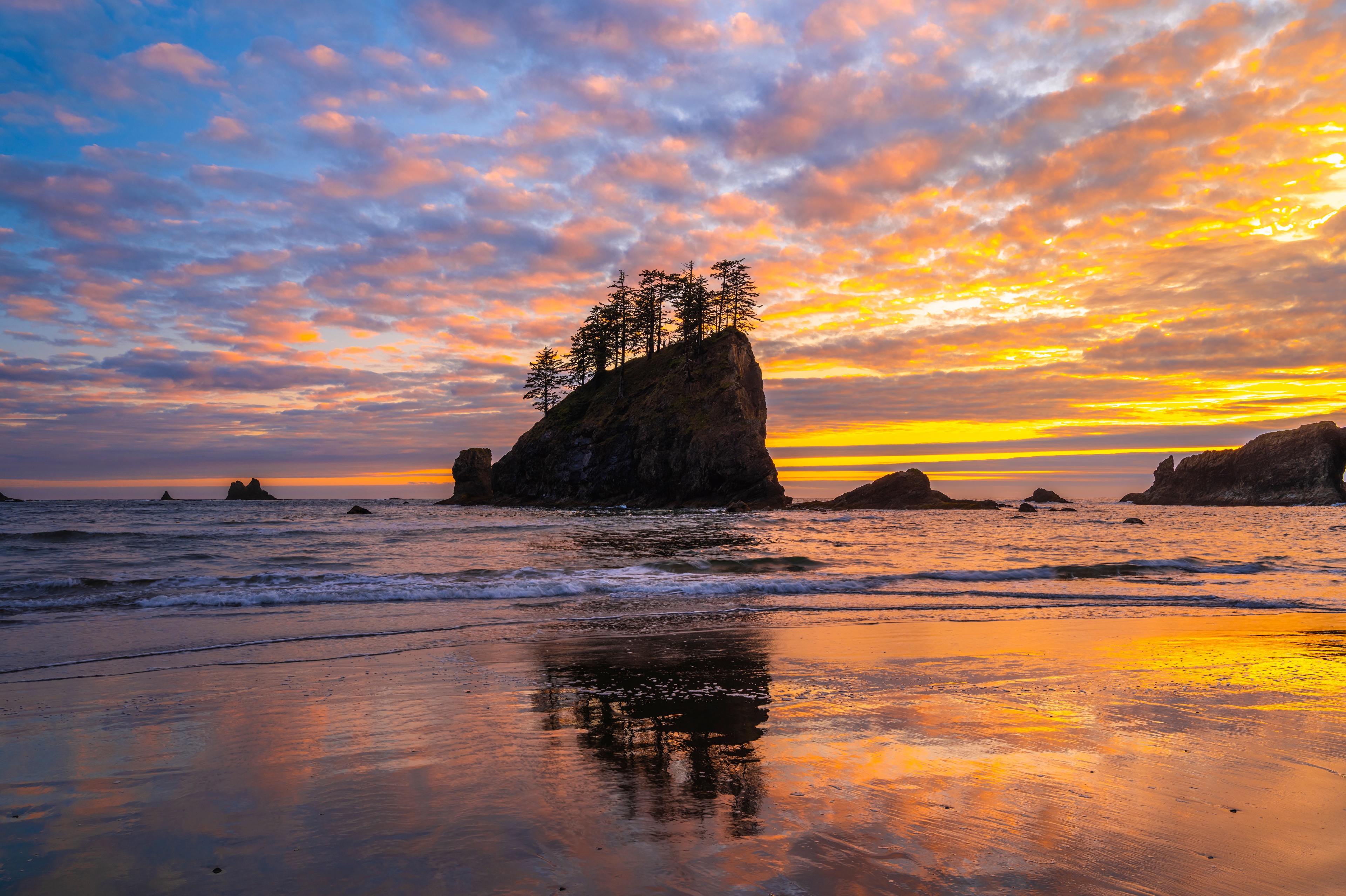 Sunset at Olympic National Park, Washington HD Wallpaper
