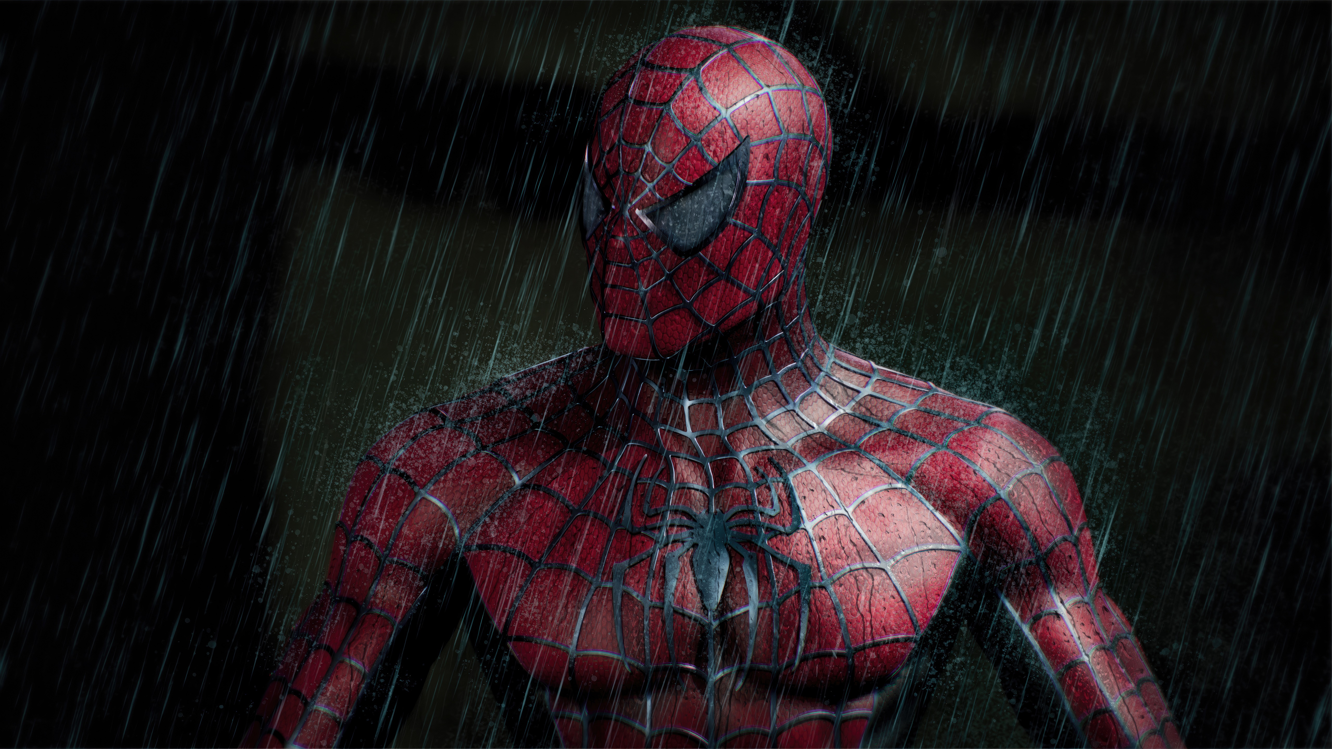 Spider-Man in the Rain HD Wallpaper