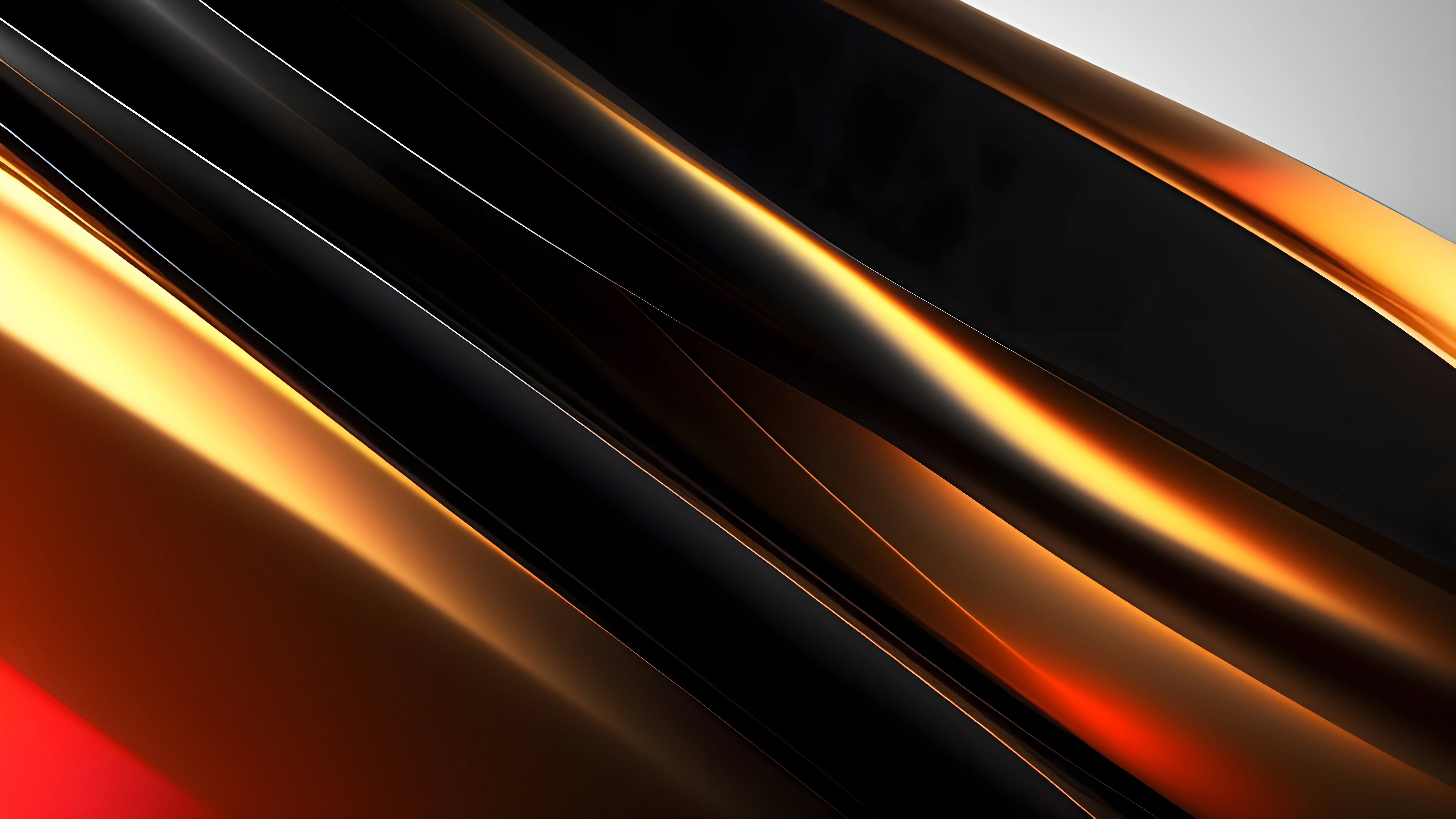 Abstract 4K Digital Art with Gold and Black HD Wallpaper
