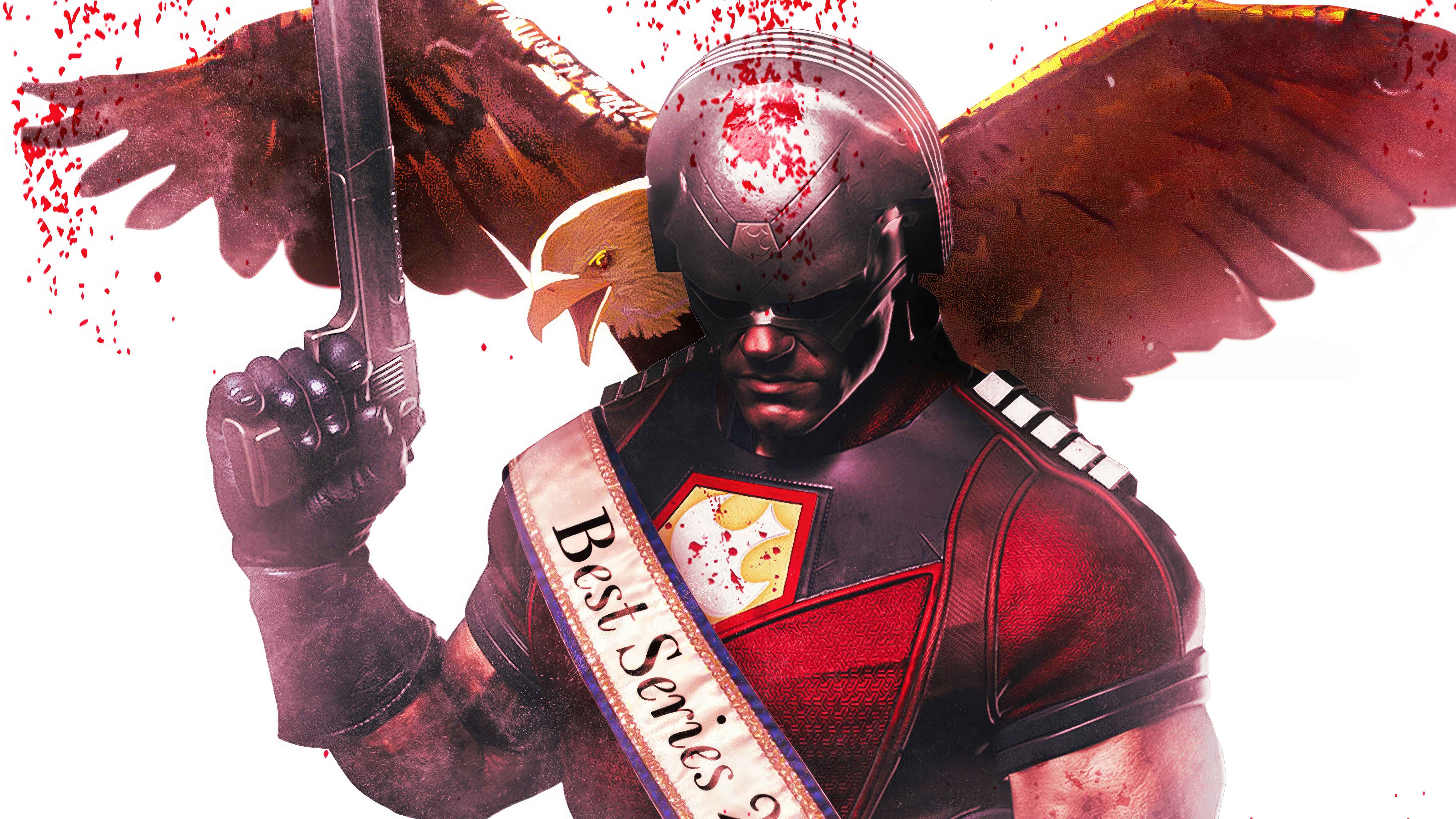 Peacemaker from Peacemaker with a sash and gun HD Wallpaper