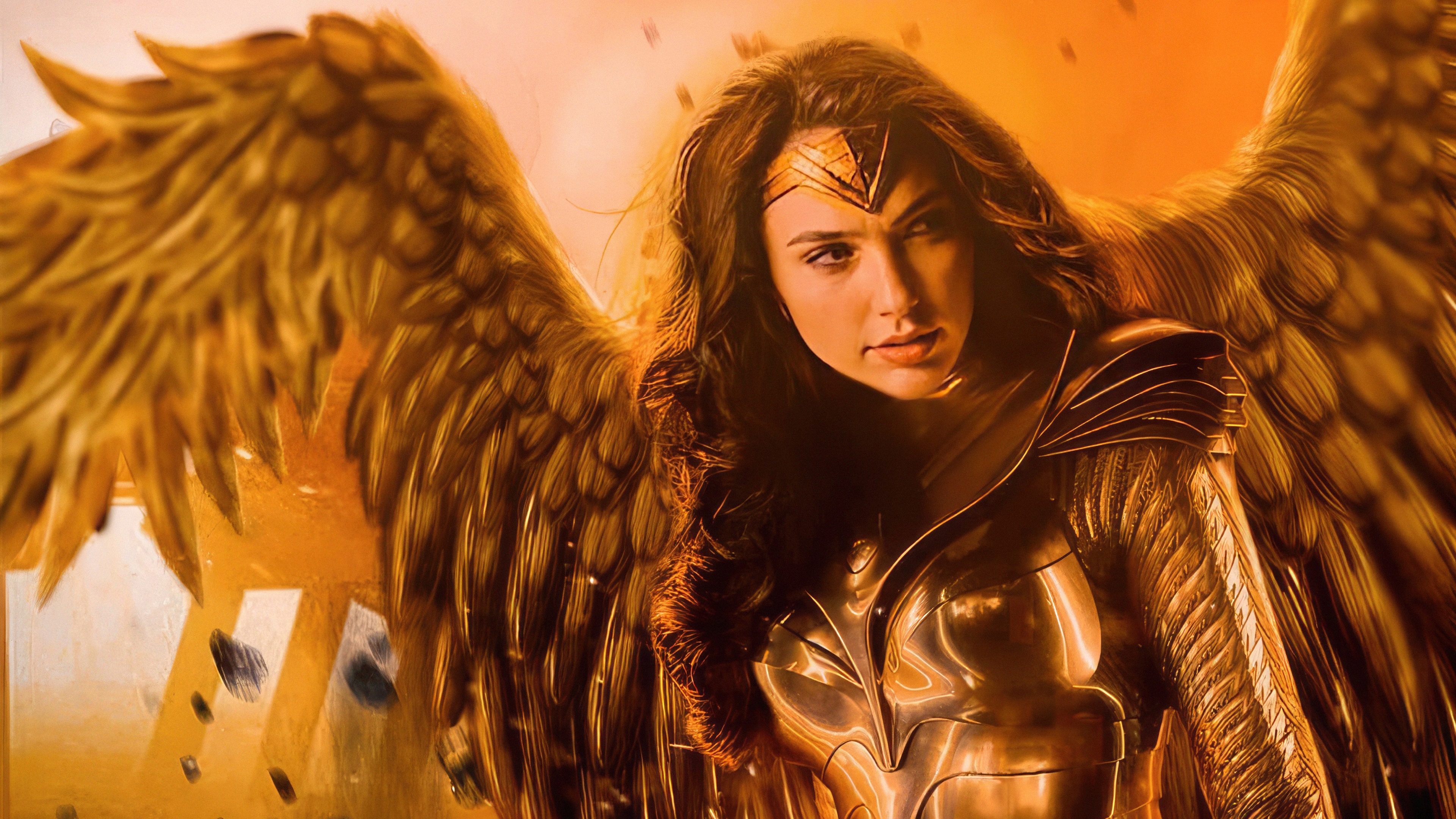 Wonder Woman with Golden Wings HD Wallpaper