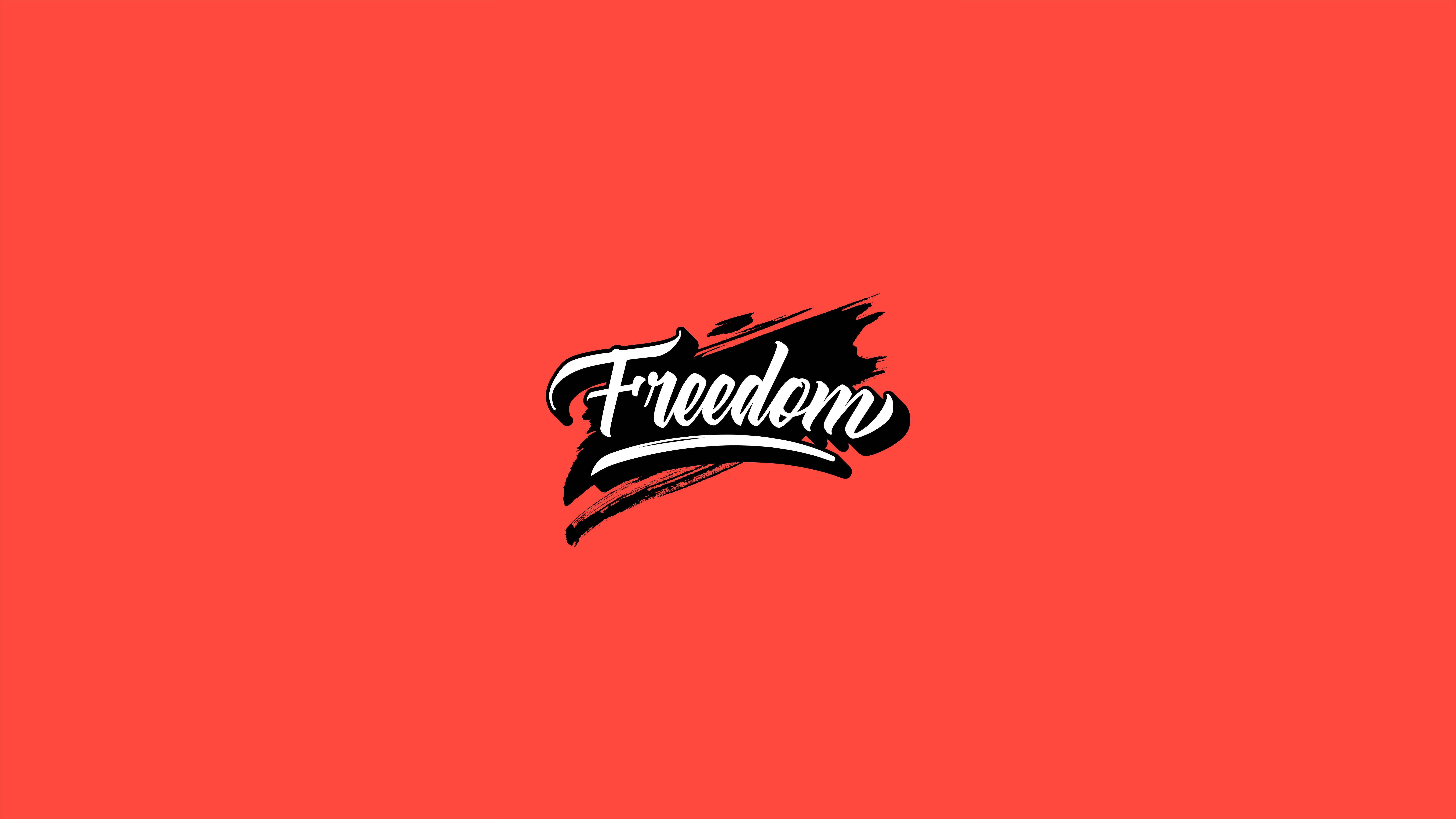 Freedom typography on red background HD Wallpaper